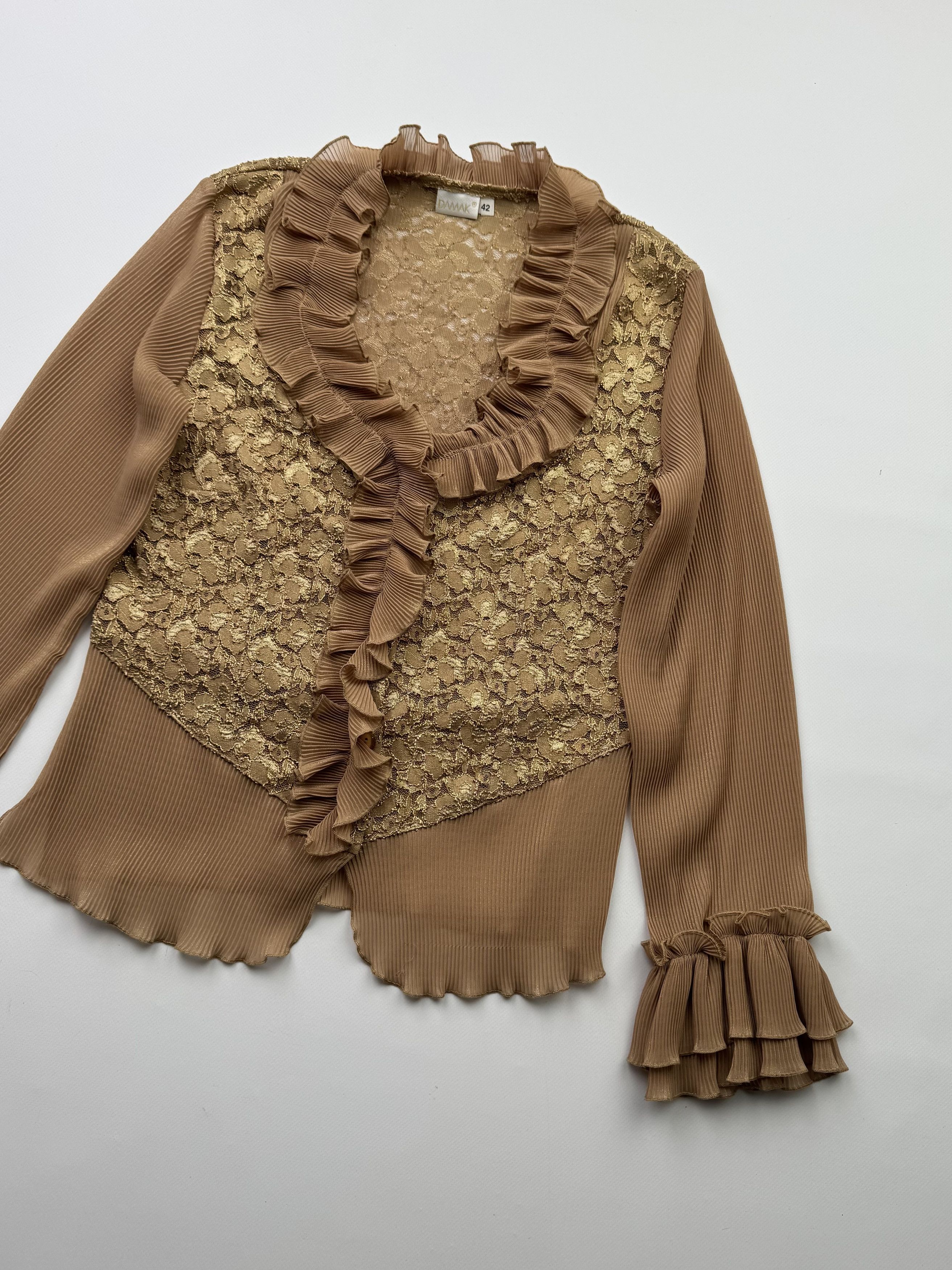 Vintage Vintage Plisse Blouse B588(V246)E2 Size M / US 6-8 / IT 42-44 - 3 Thumbnail