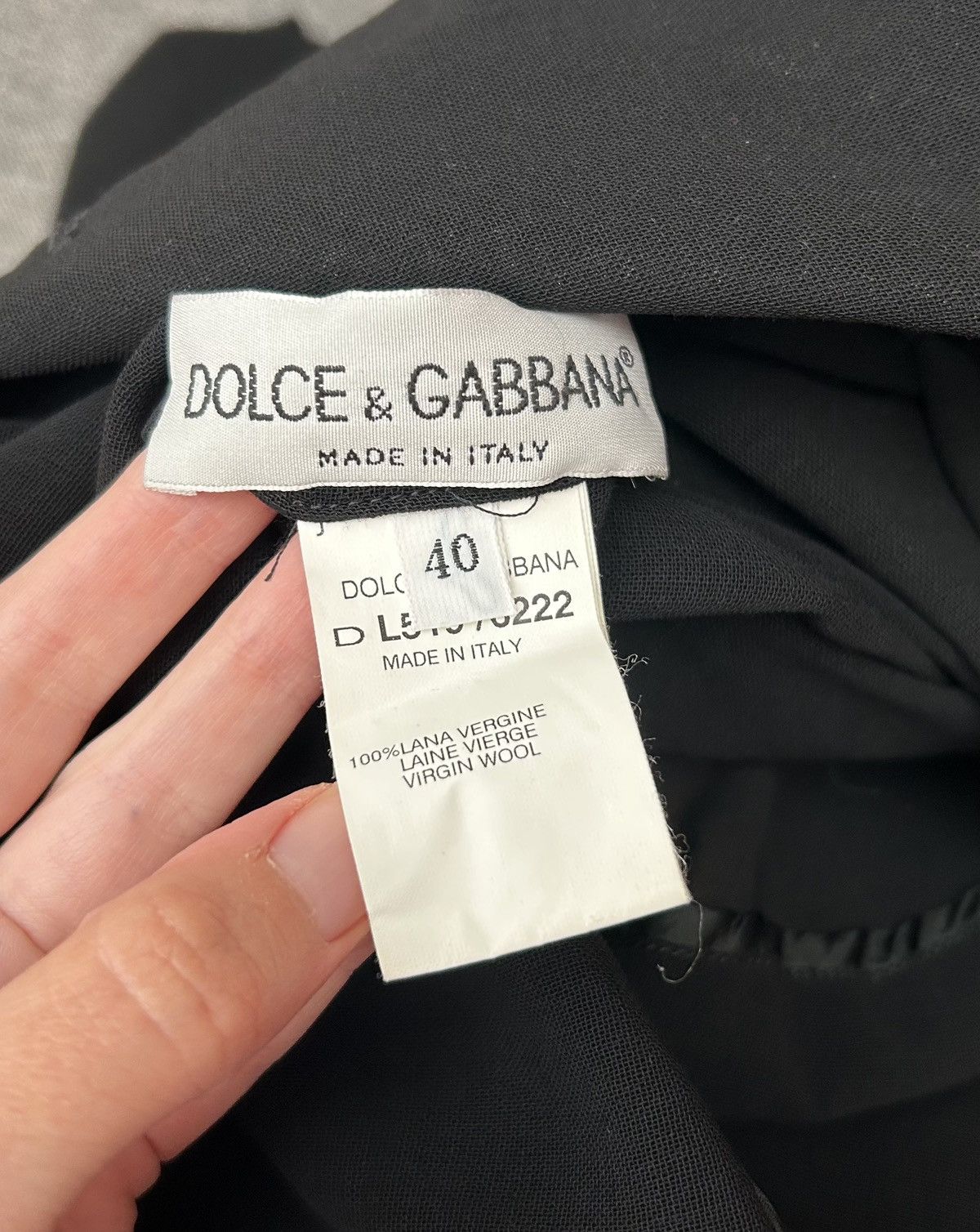 Dolce & Gabbana × Vintage 90’s Dolce & Gabbana Black Wool Robe Dress Sheer Coat Size S / US 4 / IT 40 - 6 Thumbnail