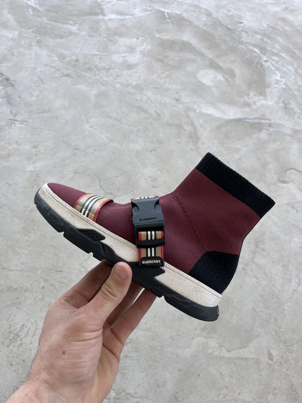 Burberry Rare Burberry Sock Black Purple High Sneakers Luxury Y2K Size US 4 / IT 34 - 2 Thumbnail