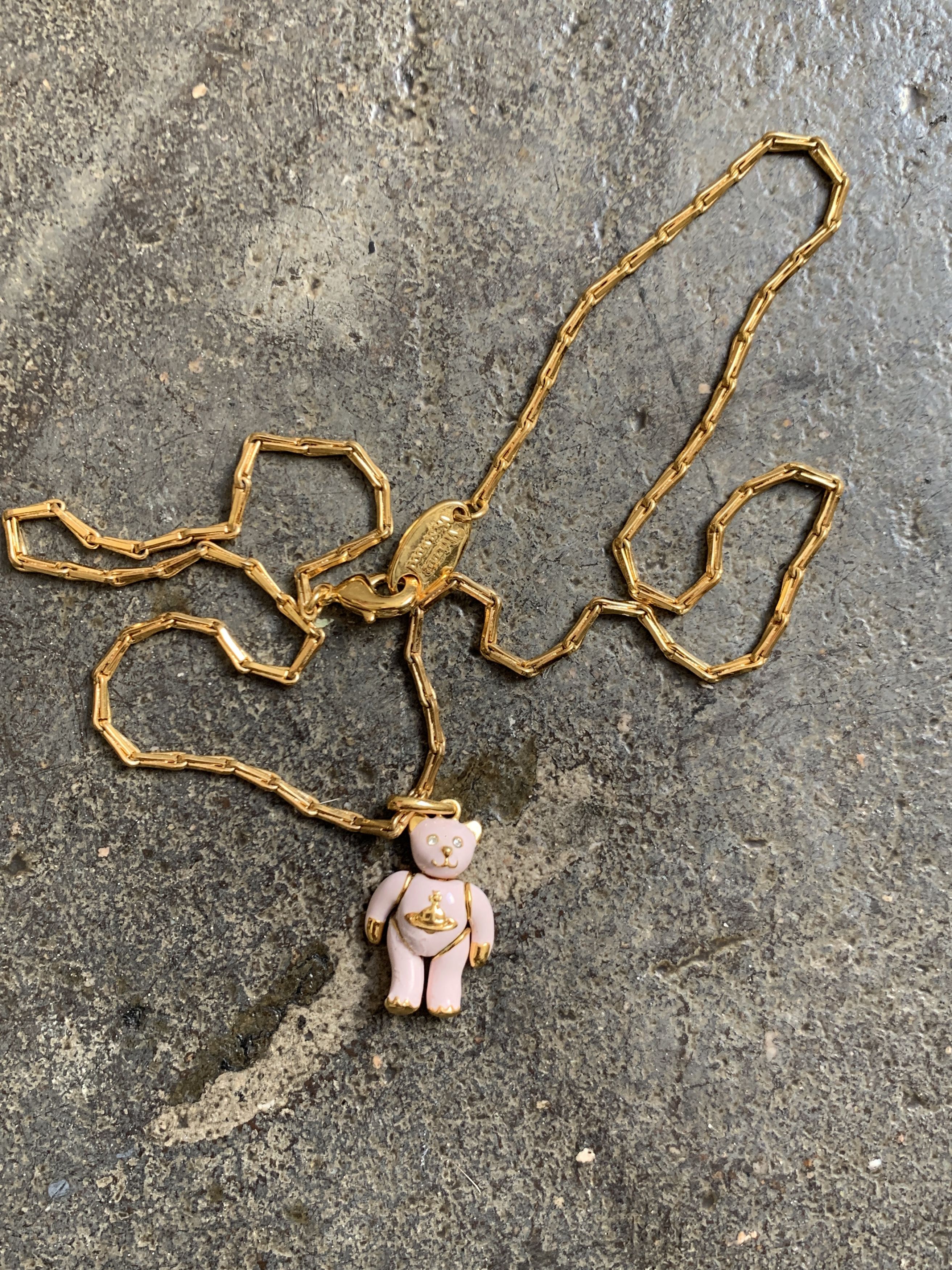 Vivienne Westwood Vintage Pink teddy Bear Choiker Necklace w/ Swarovski Size ONE SIZE - 1 Thumbnail