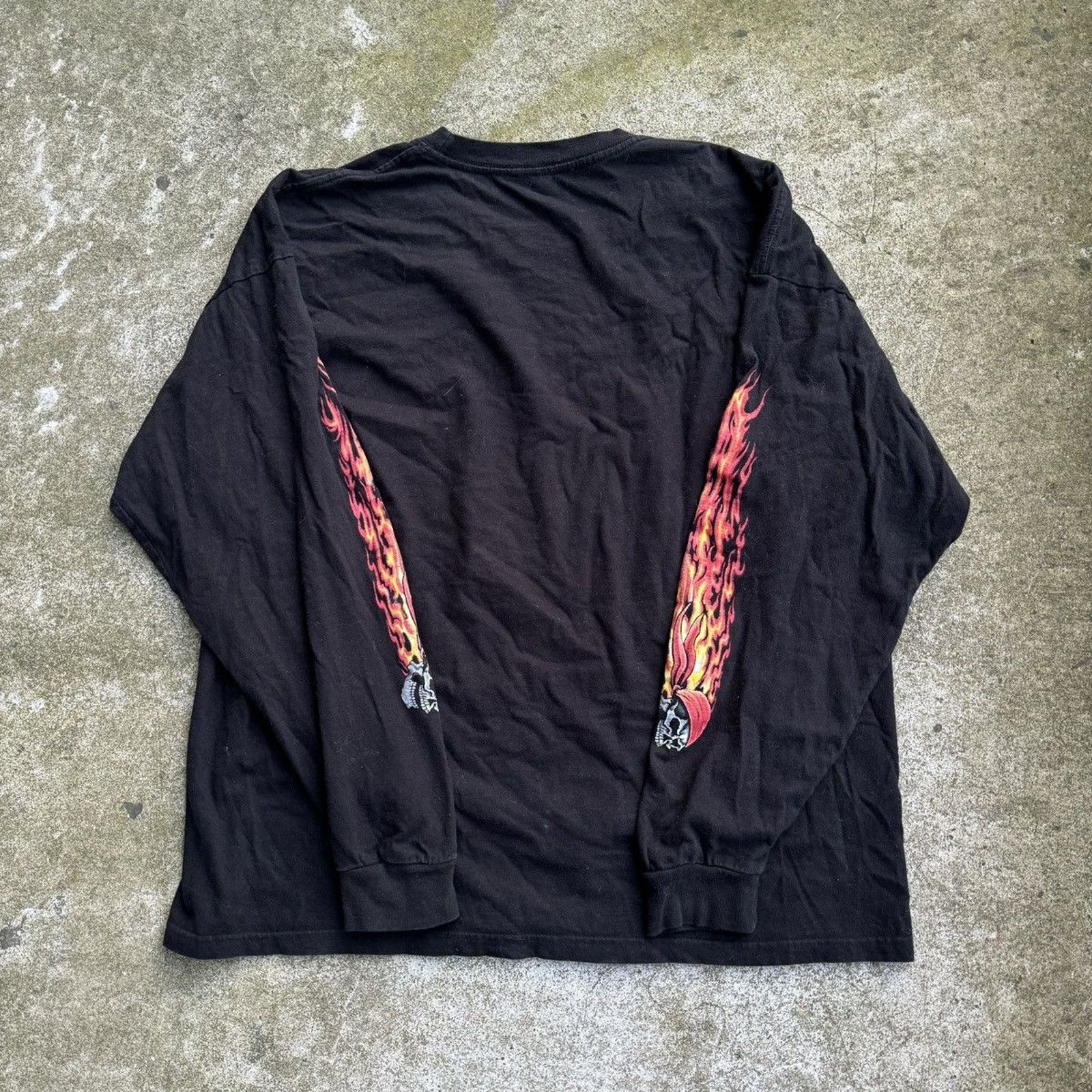 Vintage Faded Flame Longsleeve Biker Shirt ERD Grunge Chrome WCC Size US XXL / EU 58 / 5 - 5 Thumbnail