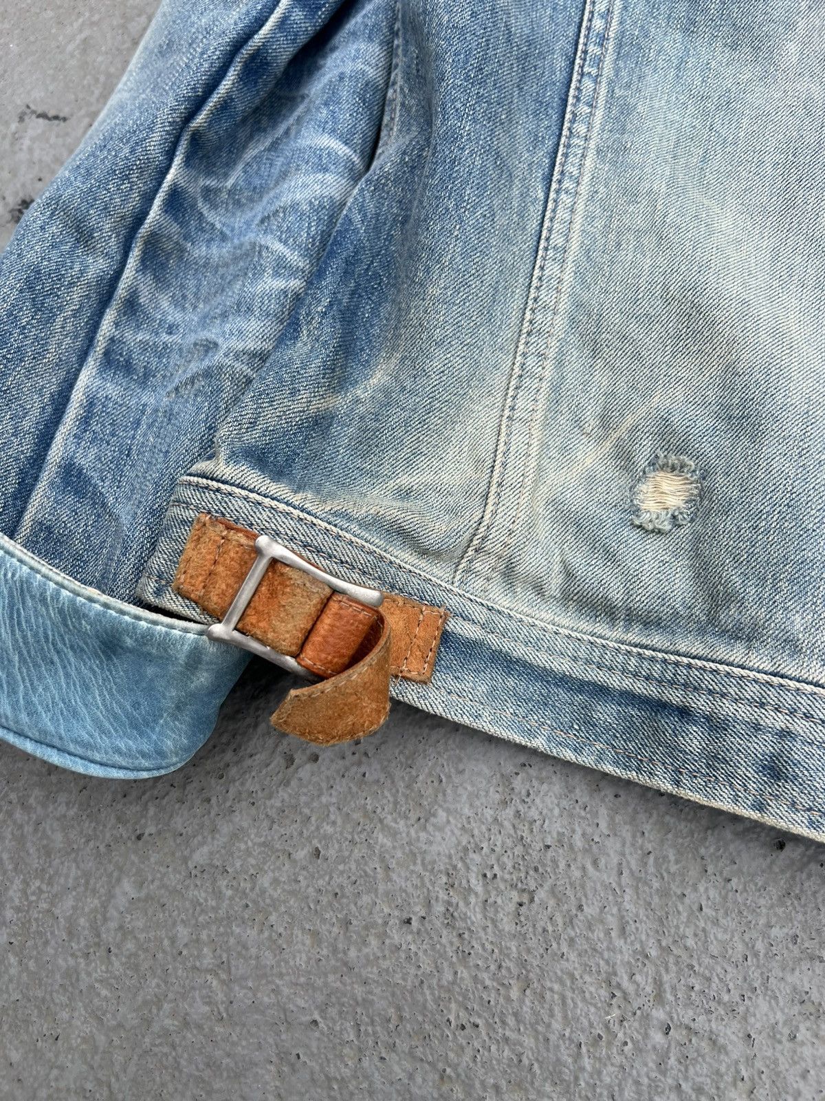 Isamu Katayama Backlash Isamu Katayama Backlash Leather Repair Denim Trucker Jacket Size US M / EU 48-50 / 2 - 8 Thumbnail