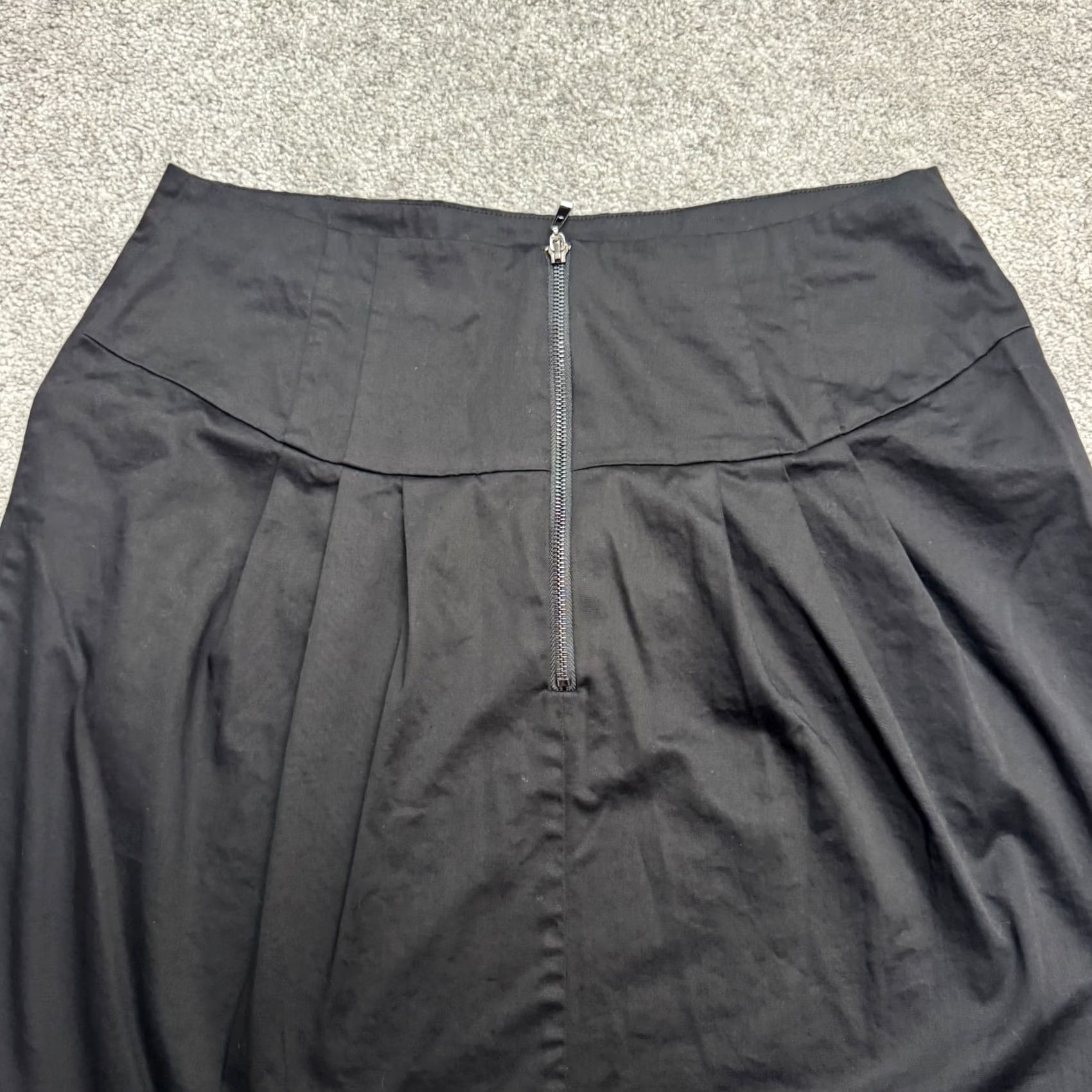 Vintage Zoe D. Pleated A-Line Mini Skirt Womens L Black Zipped Pockets Stretch Skirt Womens L Black Mini Pockets Zipper Fitted Vintage: No Size 36" / US 14 / IT 50 - 3 Thumbnail
