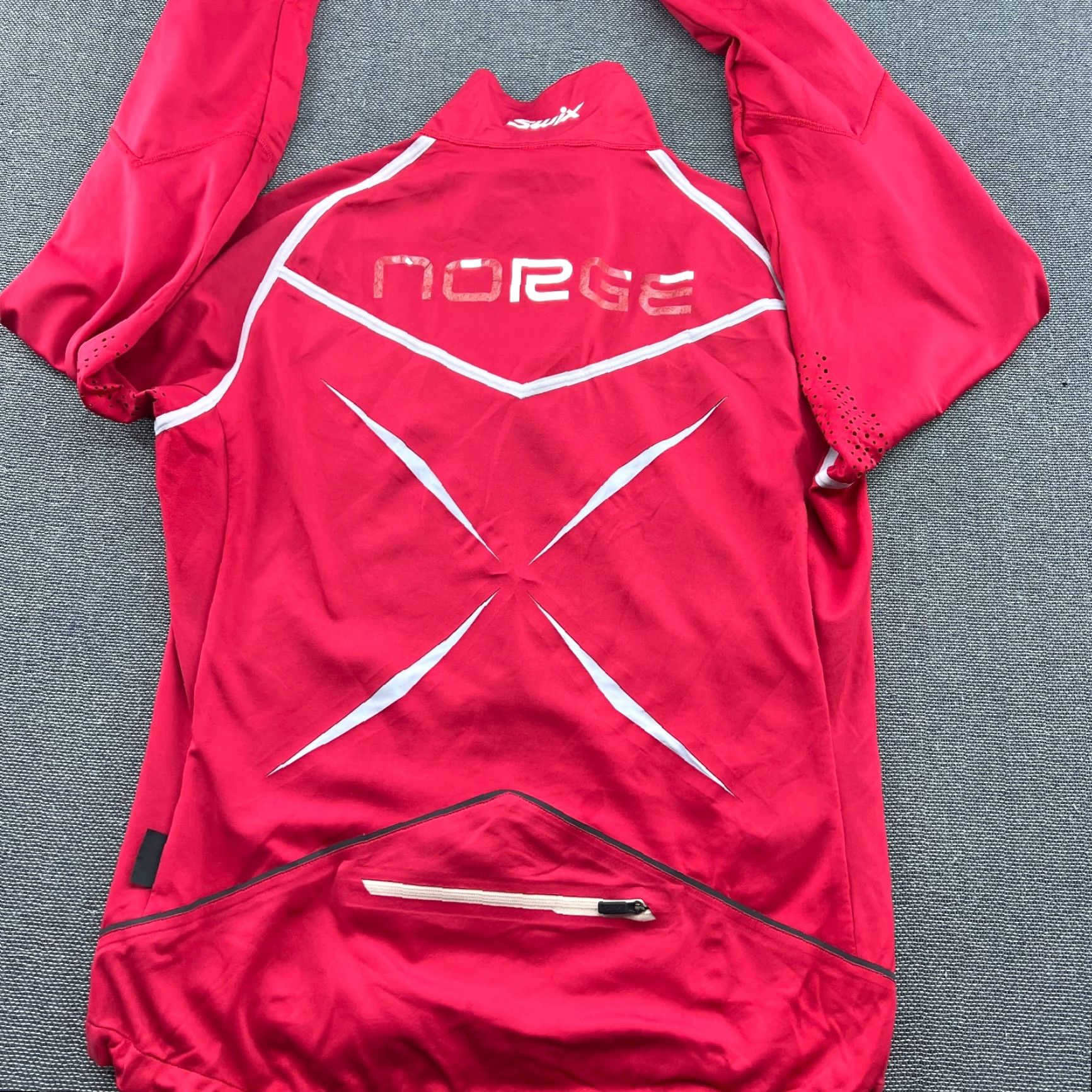 Vintage Swix Norway Team Jacket Mens Medium Full Zip Cross Country Ski XC Red Norge Size US M / EU 48-50 / 2 - 3 Thumbnail