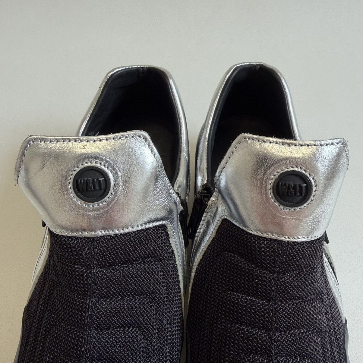 Walter Van Beirendonck 1990s Black/Silver Moto Tech Sneakers Size US 10 / EU 43 - 11 Thumbnail