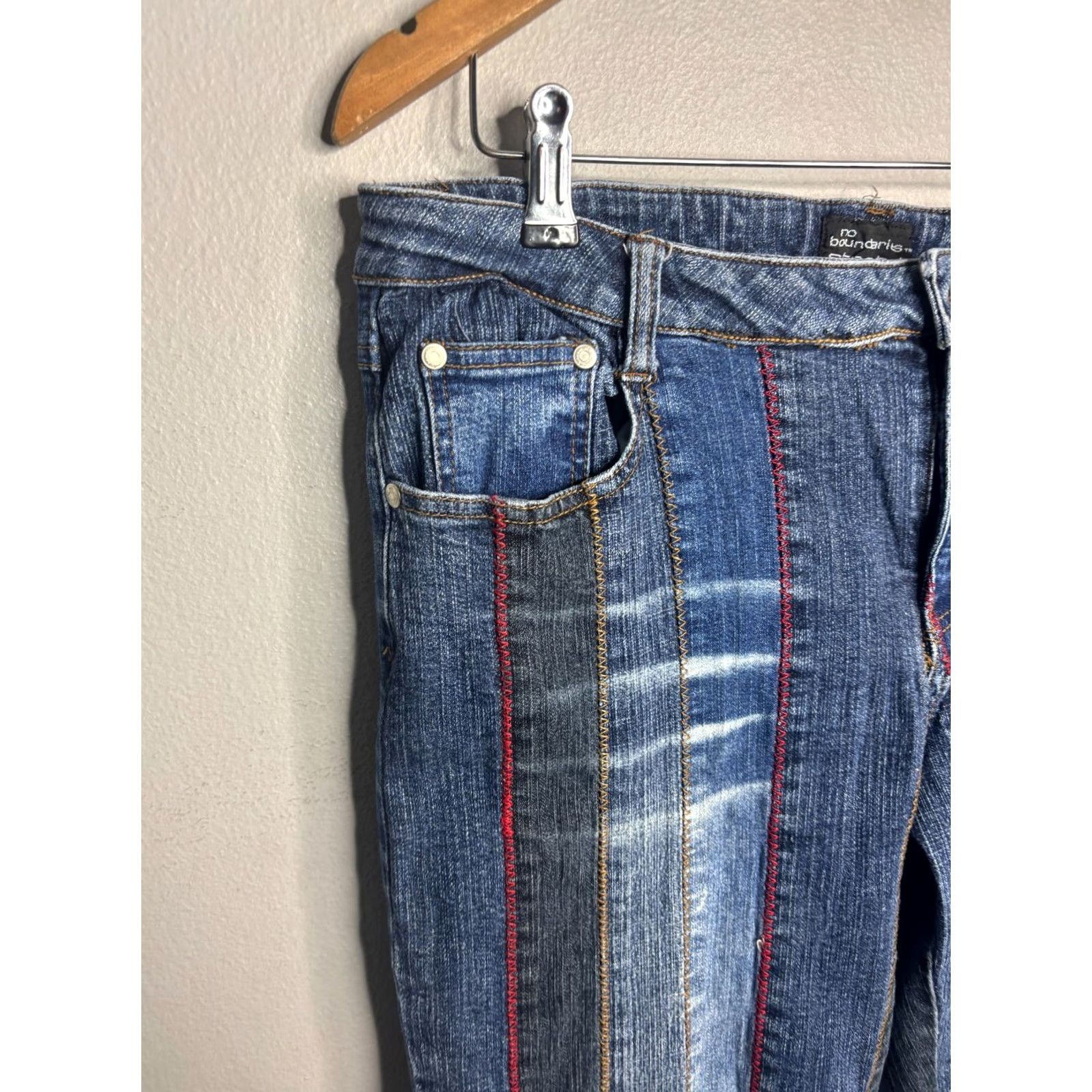 Vintage VINTAGE No Boundaries Jeans Low Rise Flare Lace Up 32W 28In Blue Denim 90s Bohemian Retro Womens Size 13 Size 34" / US 12 / IT 48 - 2 Thumbnail
