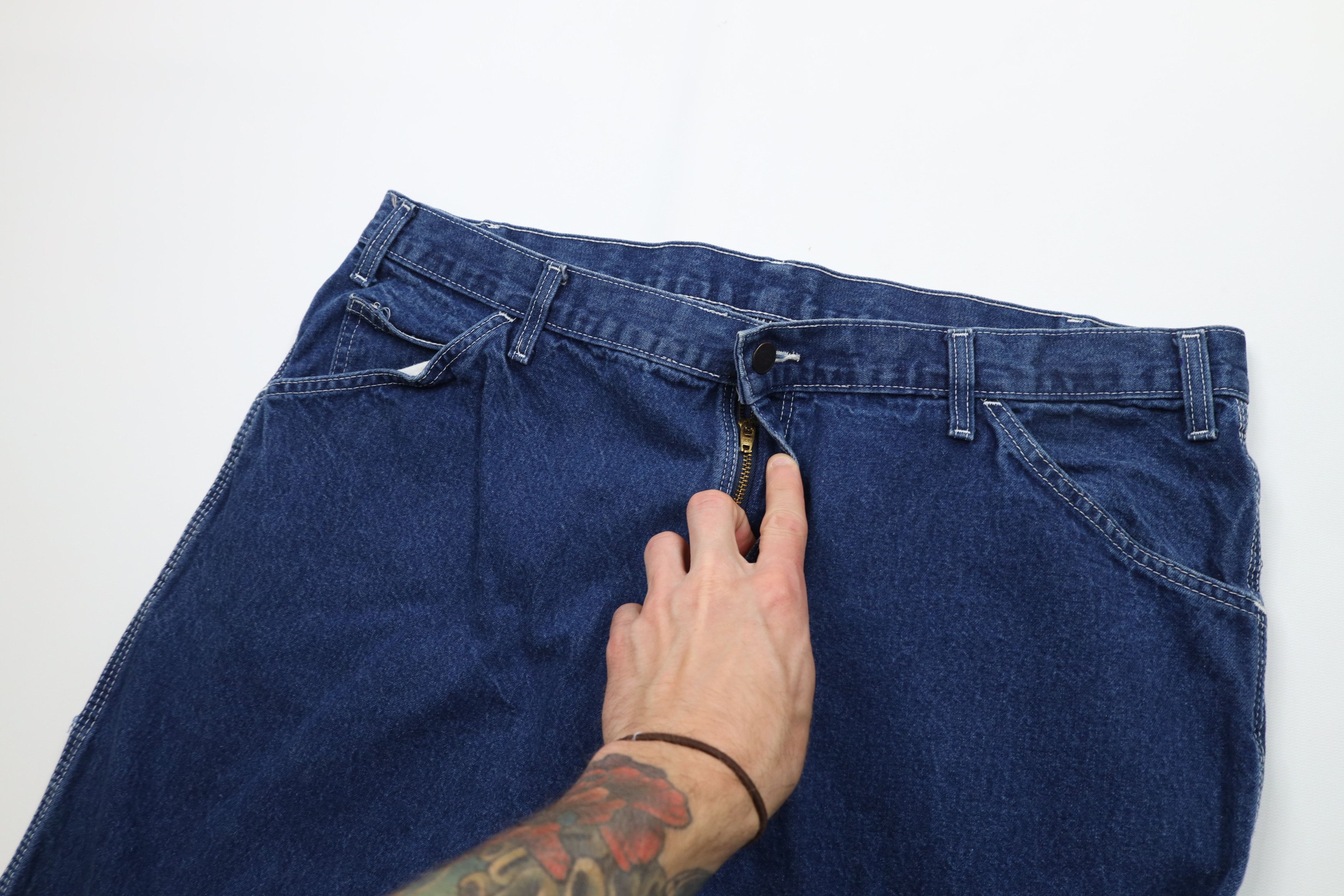 Dickies Vintage 90s Dickies Spell Out Wide Leg Dungaree Denim Jeans Size US 40 / EU 56 - 7 Thumbnail