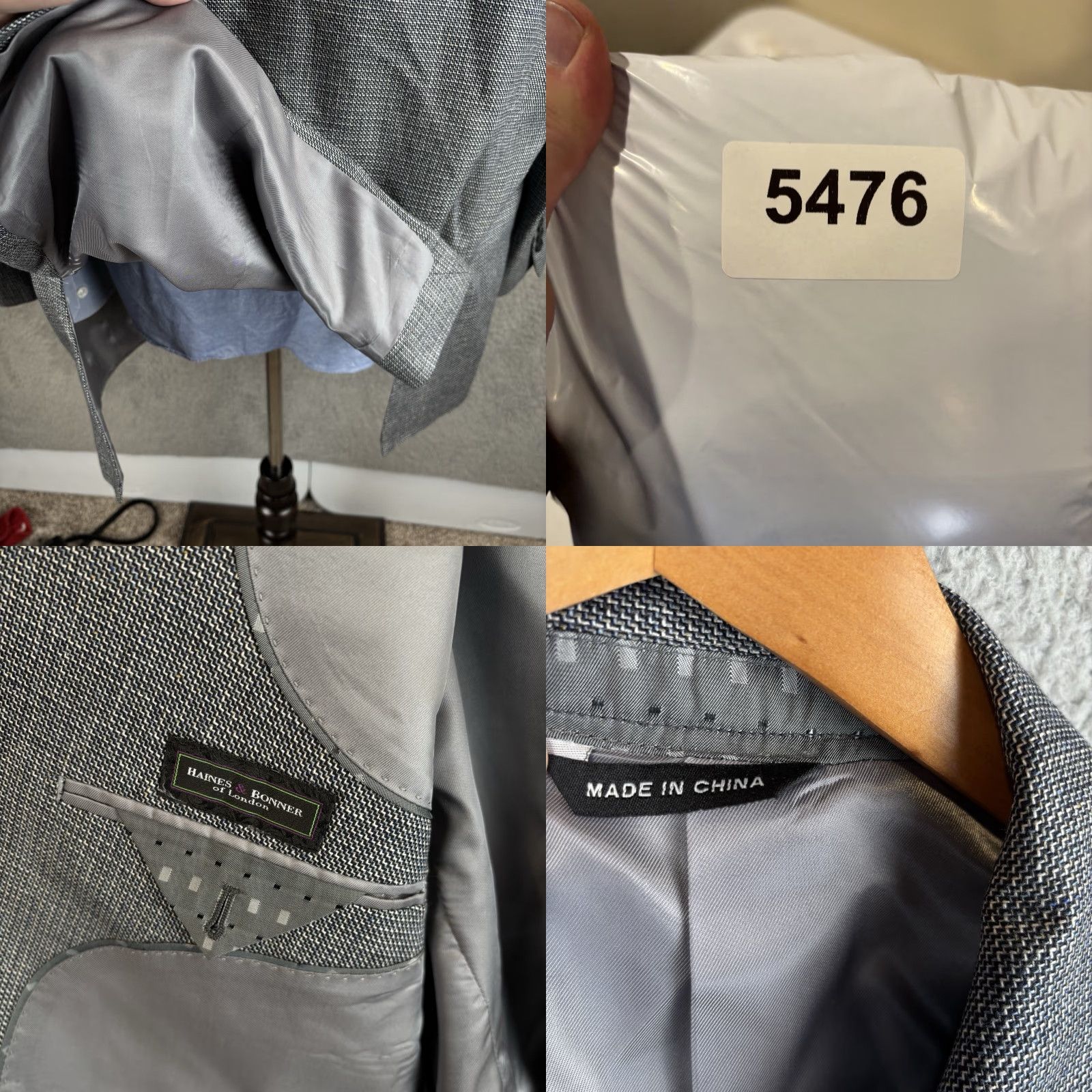 Vintage VINTAGE Haines & Bonner Blazer Men 2XLT 50L-52L Gray Silk Tweed Notch Lapel Double-Vented Long Geometric London 100% Silk Sport Coat Blazer Mens Size 50R - 8 Thumbnail