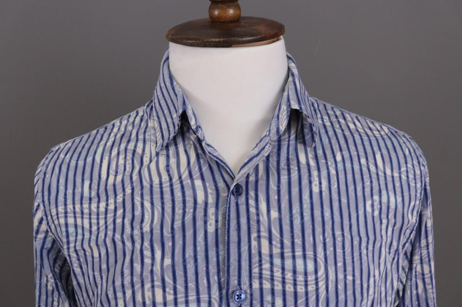 Desigual Desigual Regular Blue Striped Jasquard Shirt Size L Size US L / EU 52-54 / 3 - 3 Thumbnail