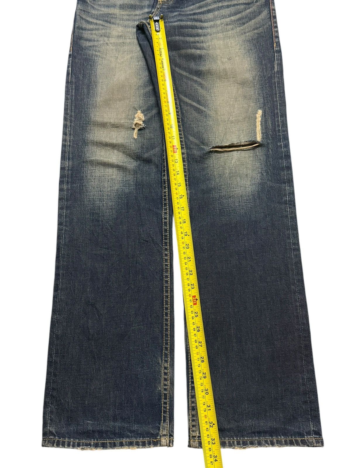 semanticdesign Vintage 90s Japanese Buckle Back Faded Wash Distress Loose Size US 32 / EU 48 - 10 Thumbnail