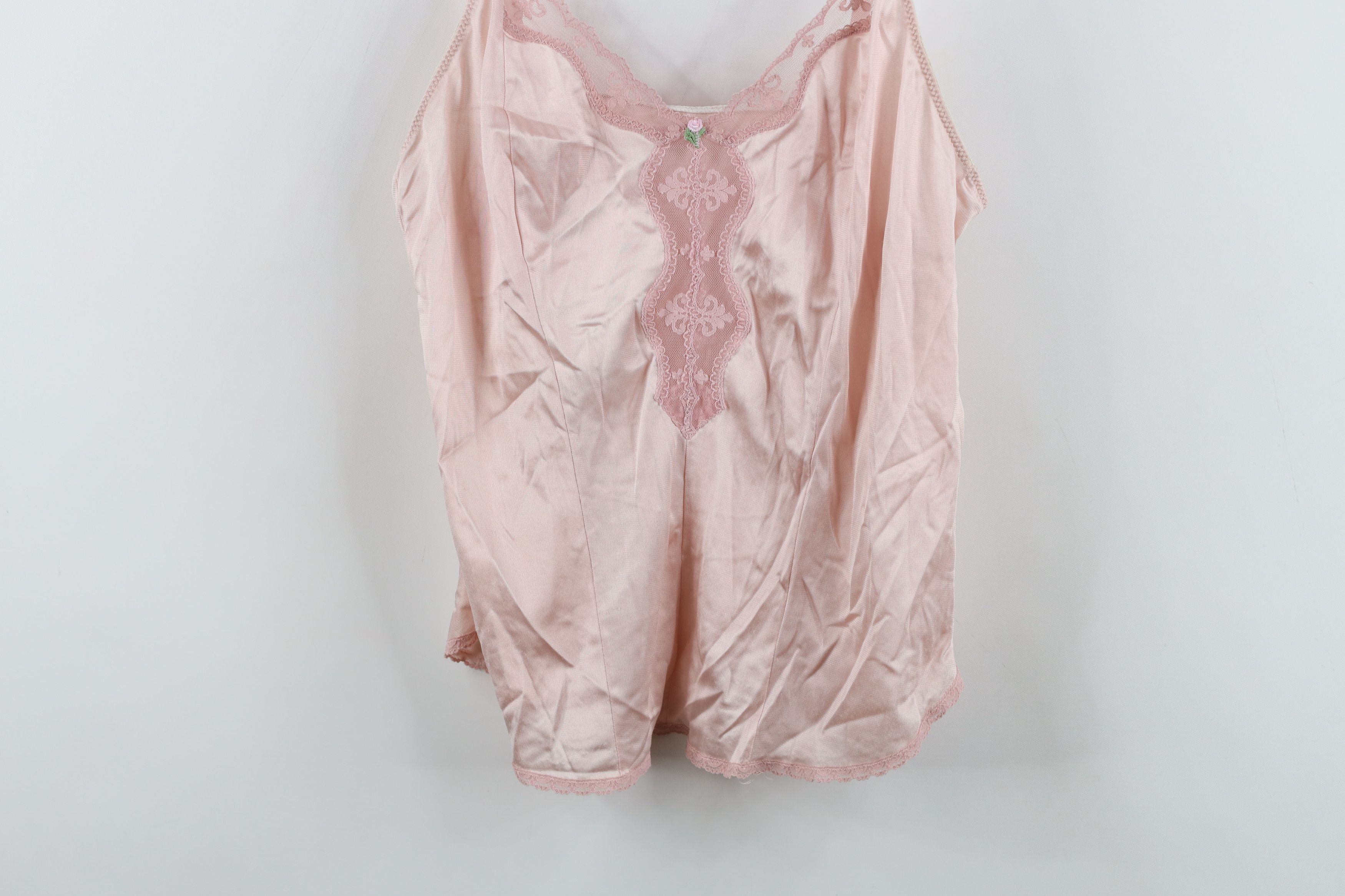 Vintage Vintage 70s Streetwear Fairy Silky Lace Cami Tank Top Shirt Size XS / US 0-2 / IT 36-38 - 3 Thumbnail