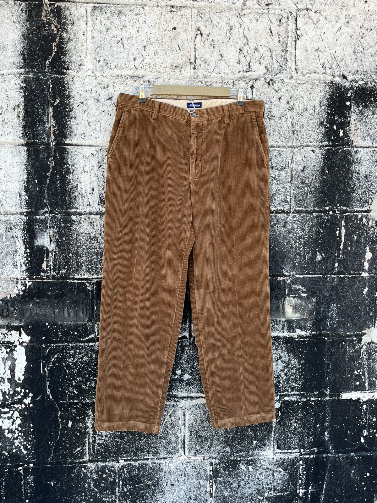 Vintage Corduroy baggy fit wide leg earth tone brown pants preppy Size US 34 / EU 50 - 2 Thumbnail