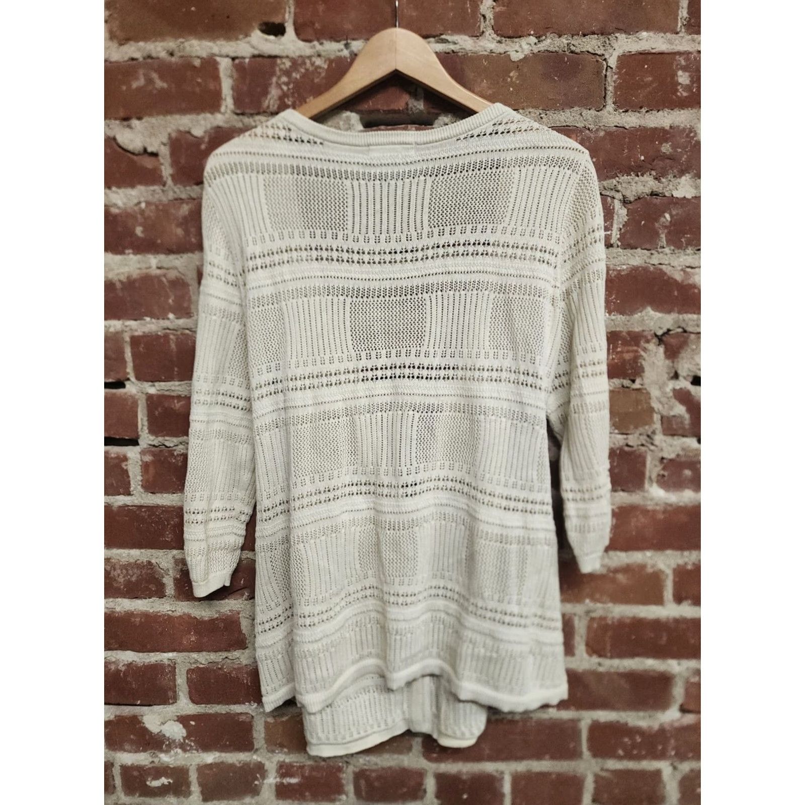 Eddie Bauer Eddie Bauer Beige Knit Cardigan Top XL Womens Cardigan Open Knit Shirt Womens XL Beige 90s? Size XL / US 12-14 / IT 48-50 - 2 Thumbnail