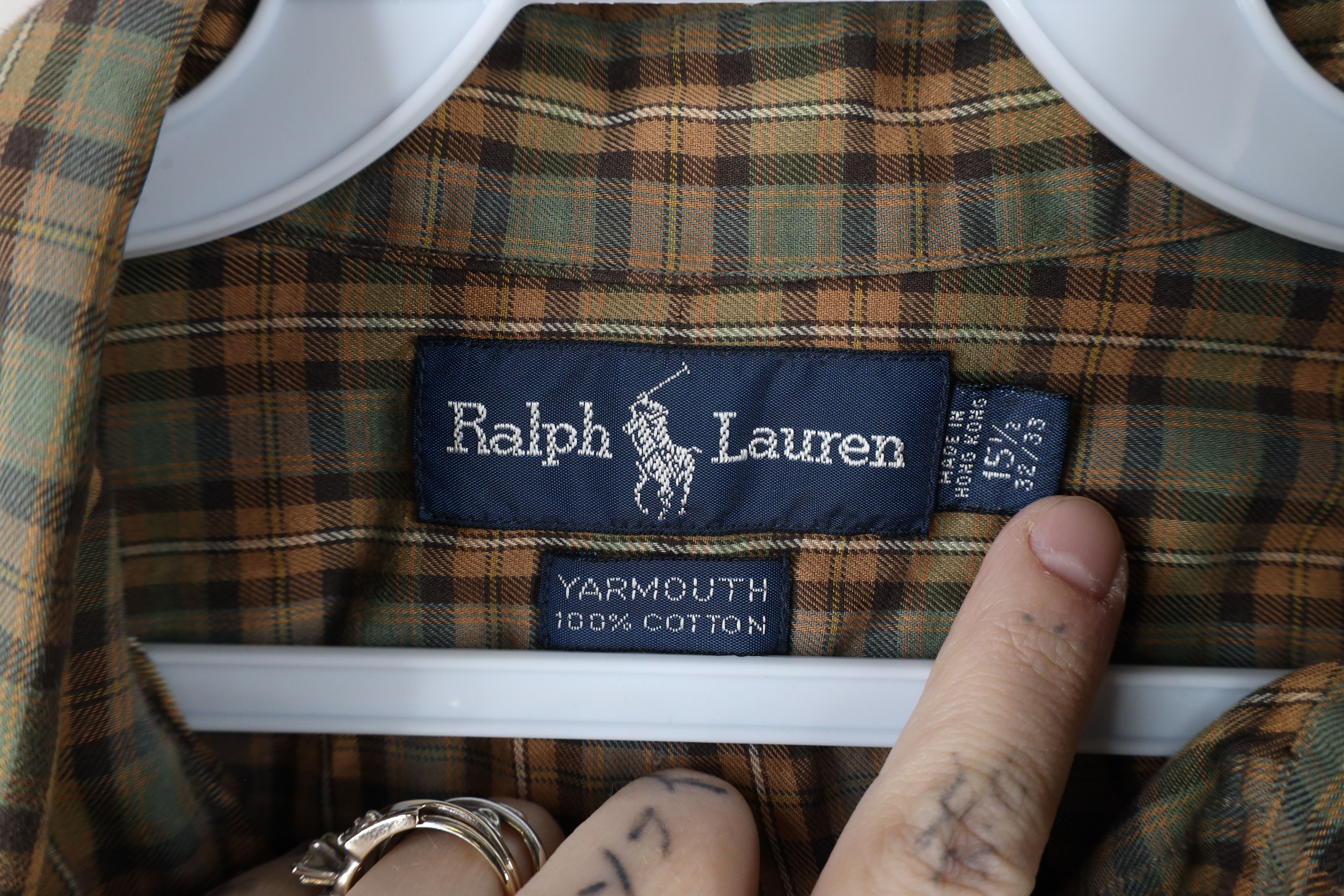 Ralph Lauren × Vintage Vintage 90s Ralph Lauren Yarmouth Shirt Earth Tone Plaid Size US M / EU 48-50 / 2 - 7 Thumbnail