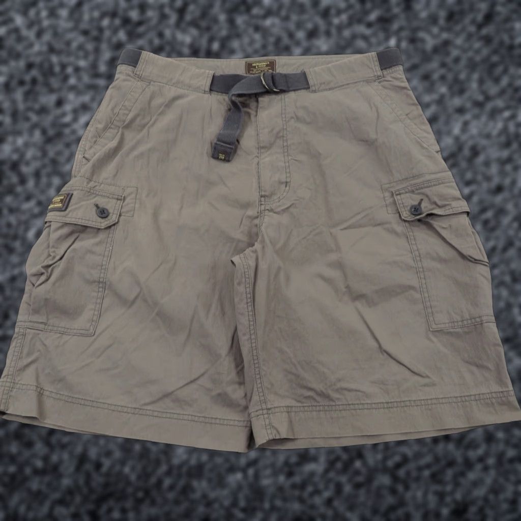 Abercrombie & Fitch VTG Abercrombie & Fitch Shorts Mens 38 Grey Brown Y2K Baggy Skater Preppy Belted Cargo Pocket Size US 38 / EU 54 - 1 Thumbnail