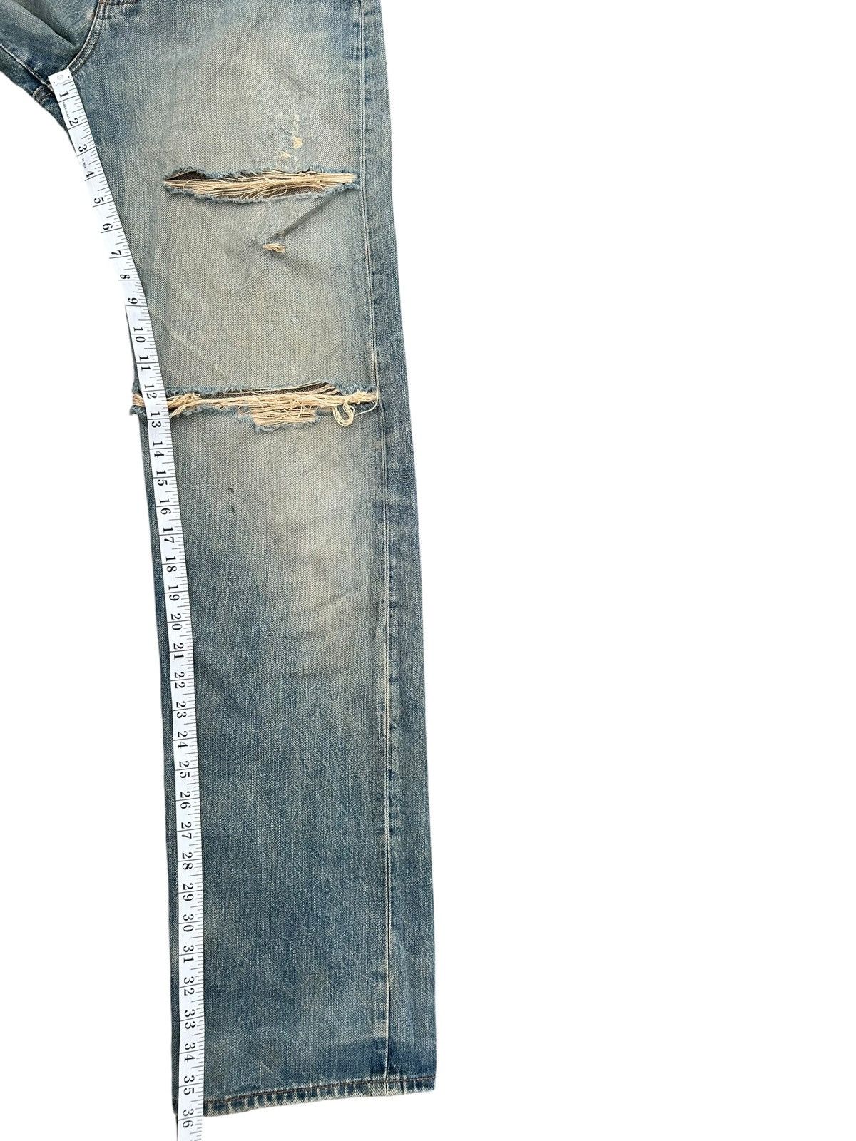 Kapital Vintage Wrangler Blue Bell Selvedge Thrashed Denim Jeans Size US 30 / EU 46 - 19 Thumbnail
