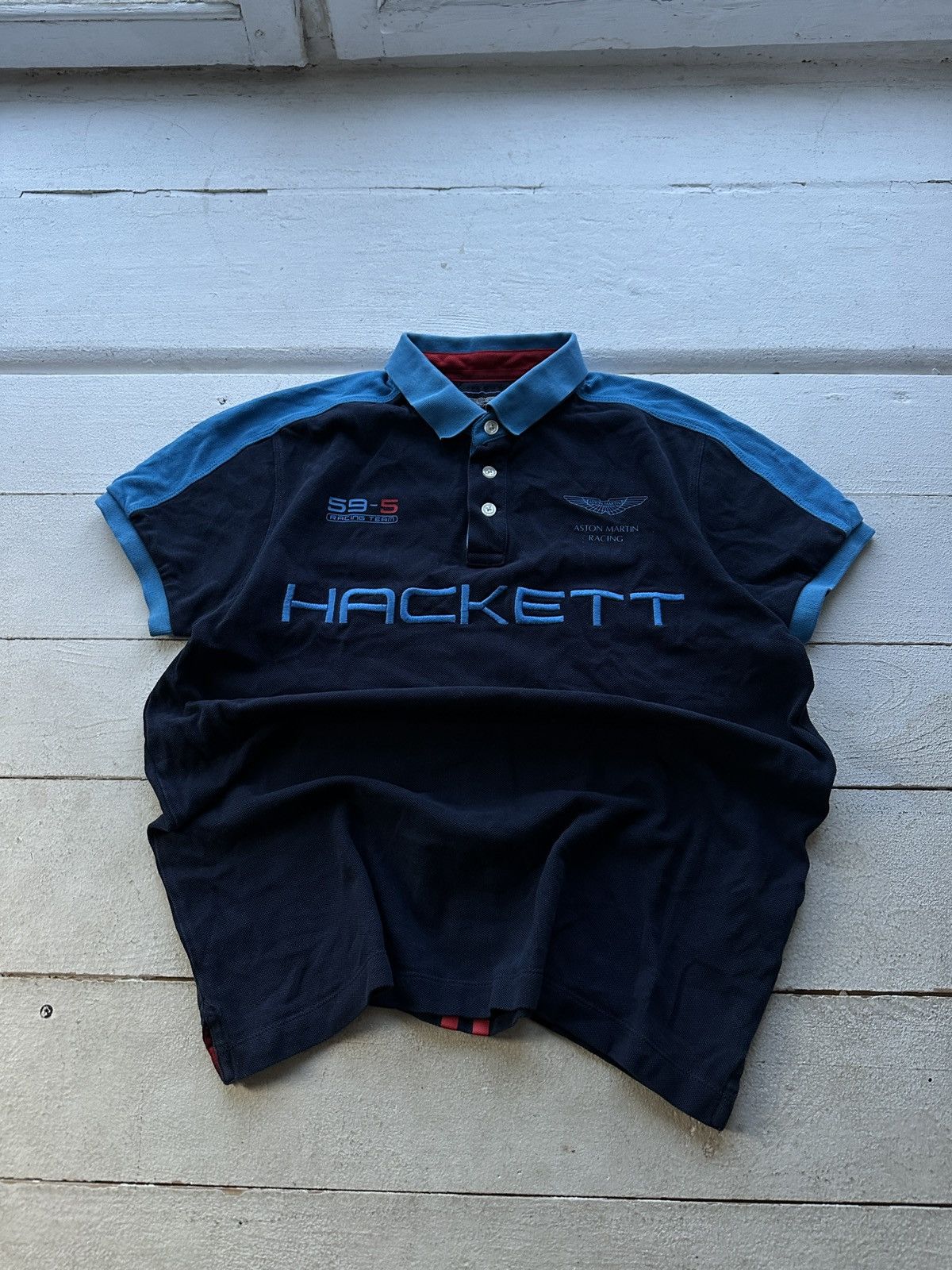 Hackett 🚨Vintage Y2K Hackett Aston Martin Racing 95 formula BIG LOGO Size US S / EU 44-46 / 1 - 1 Thumbnail