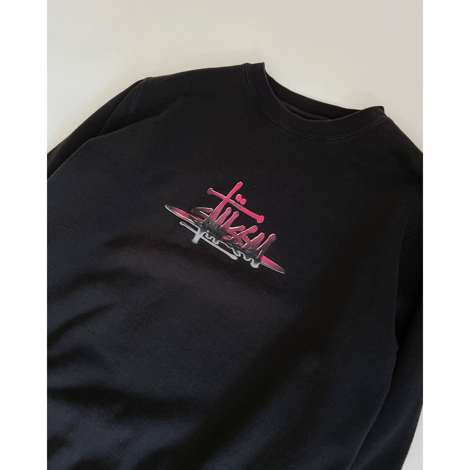 Stussy 2000s Stüssy Black/Pink Logo Sweatshirt Size US L / EU 52-54 / 3 - 3 Thumbnail
