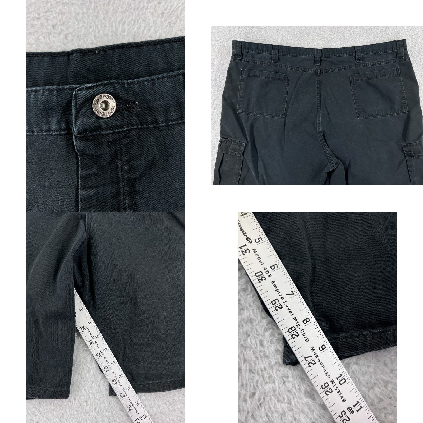 Wrangler Wrangler Shorts Mens 46 Black 100% Cotton Blend Cargo Hiking Camping Fishing Cargo Pocket inches inseam 9 in Regular Cotton Wrangler Men Black 46 Size US 30 / EU 46 - 8 Thumbnail