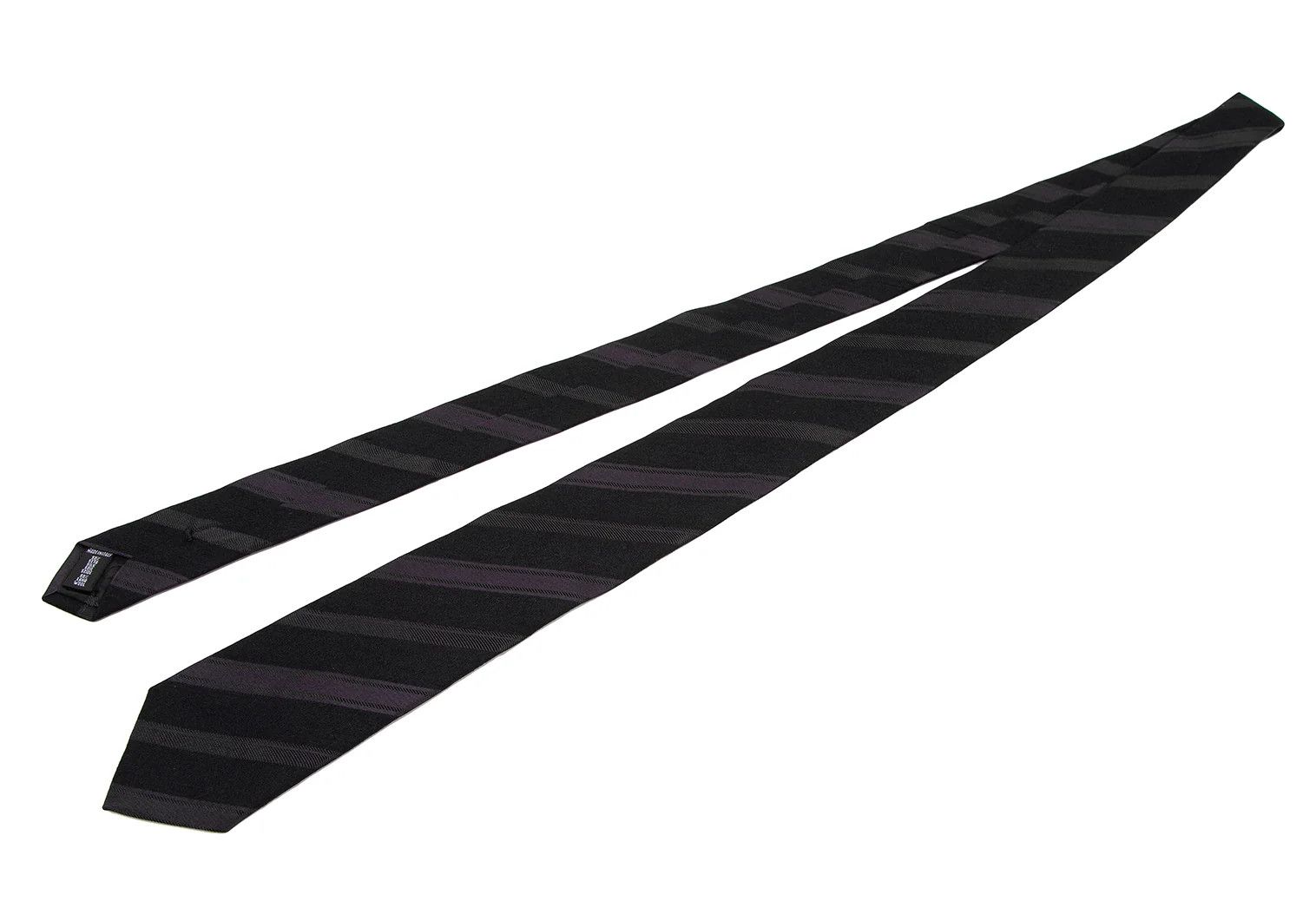 Emporio Armani Wool-Silk Alternate Regimental Tie in Navy Gray Size ONE SIZE - 2 Thumbnail