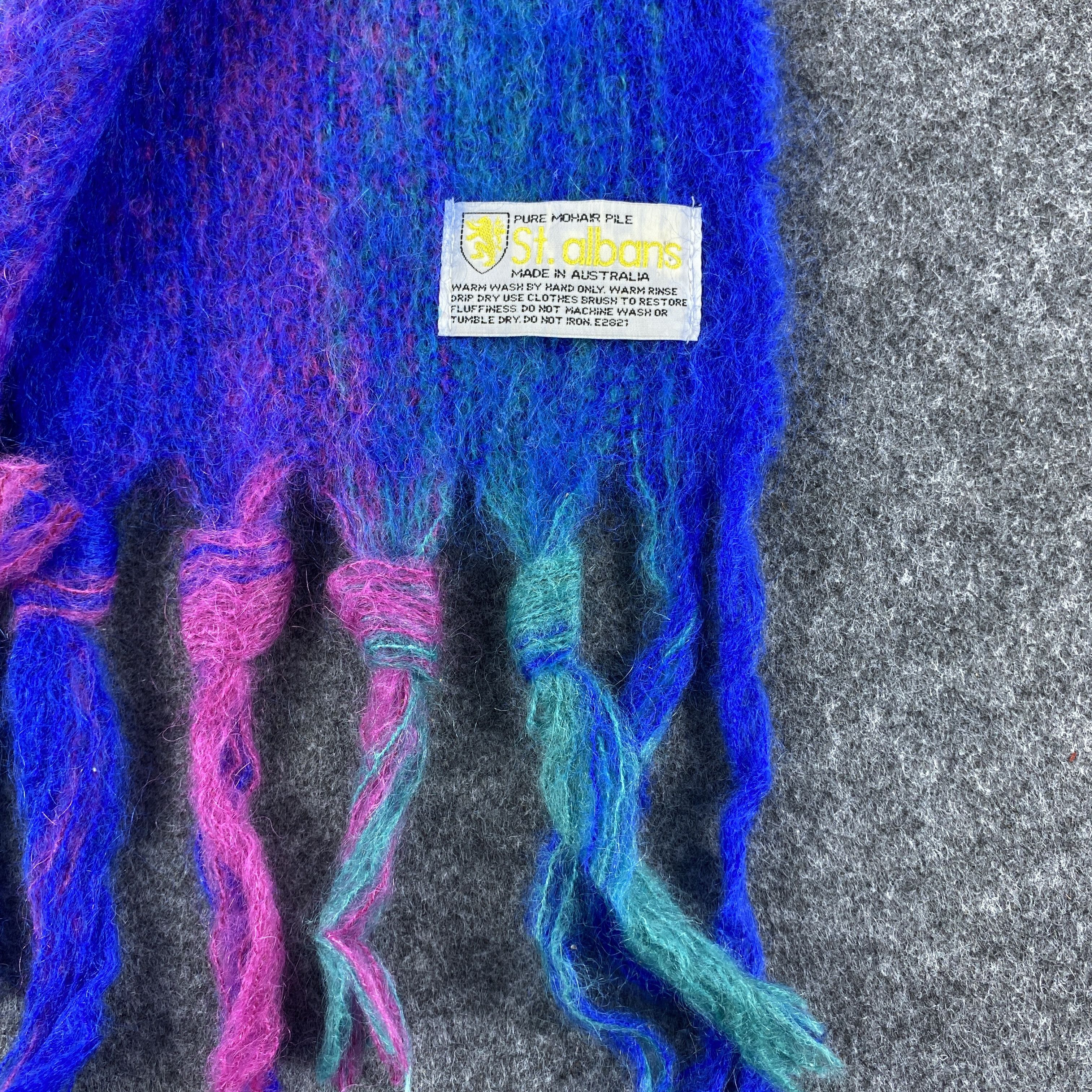 Vintage ST. ALBANS MOHAIR Scarf # Muffler # Neckwear # D502 Size ONE SIZE - 2 Thumbnail