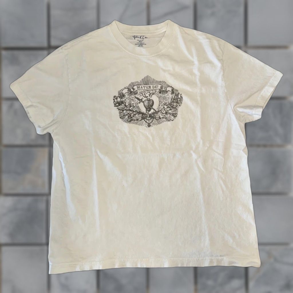Vintage VINTAGE John Galt T-Shirt White M 19x23 Mater De Heart Graphic Y2K Goth Grunge 2000s Mens Size US M / EU 48-50 / 2 - 1 Thumbnail