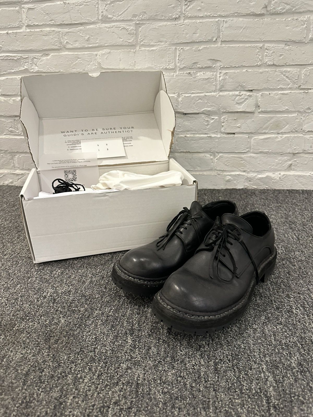 Guidi ダービーシューズ カーフ フルグレイン - GR02V 41 Guidi GUIDI GR02V Derby Daddy Lace-Up Black Size 41 fits big