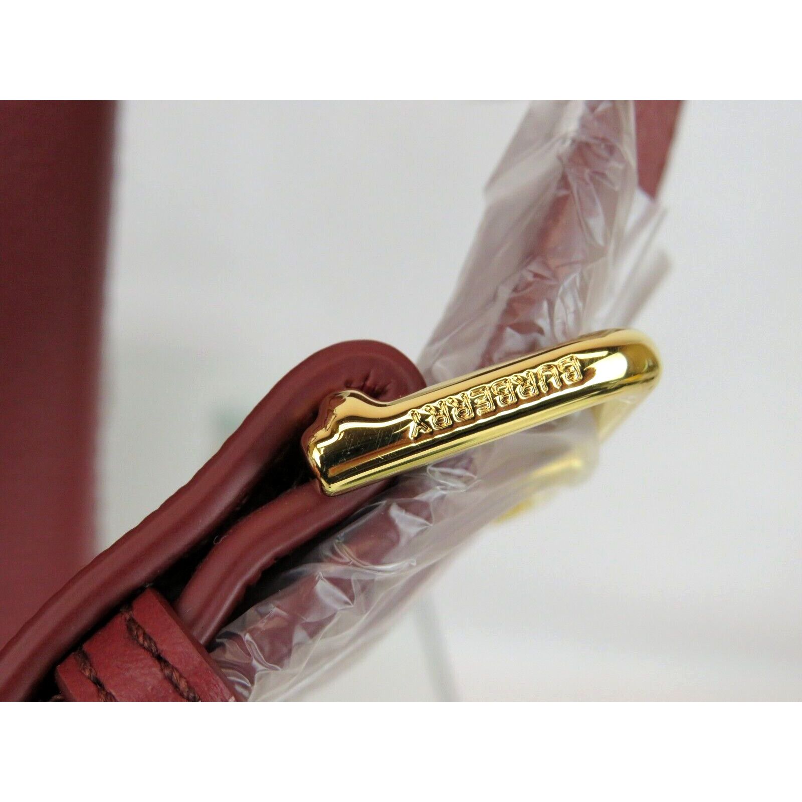 Burberry BURBERRY BANNER CRIMSON LEATHER CHECK CANVAS SHOULDER SM BAG Size ONE SIZE - 10 Thumbnail