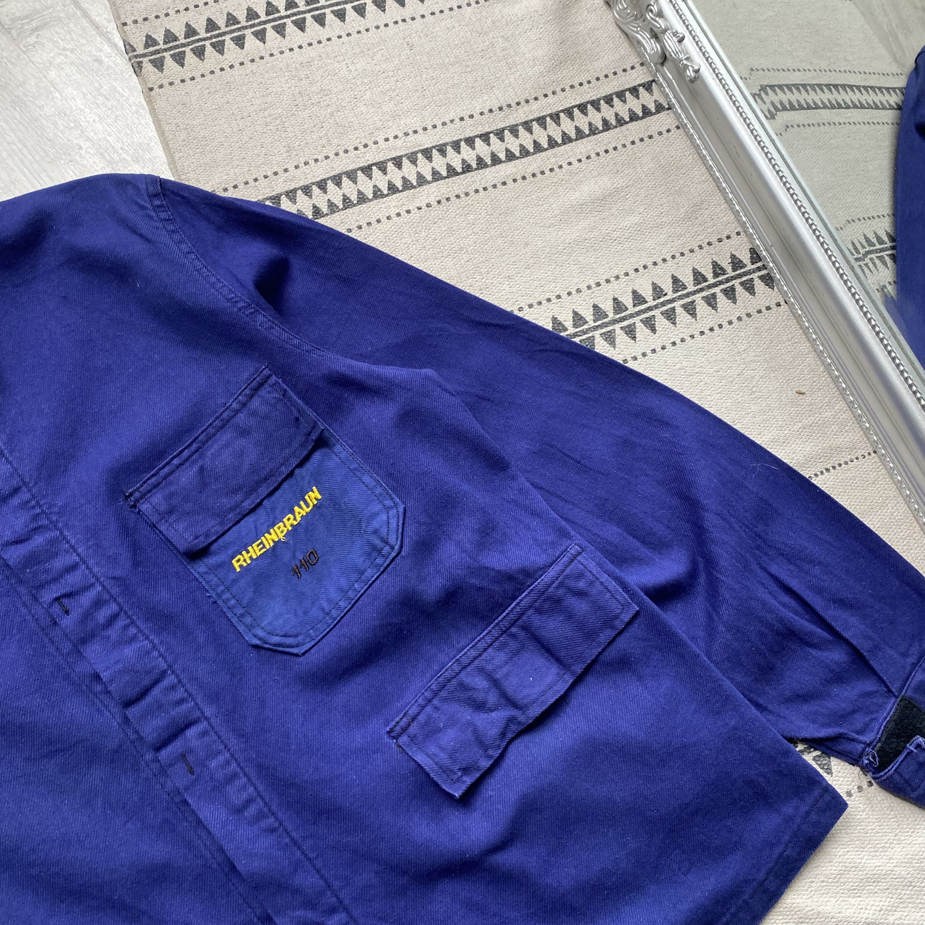 Le Mont Saint Michel Vintage 80s Faded Sanfor French Chore jacket Workwear Size US M / EU 48-50 / 2 - 10 Thumbnail