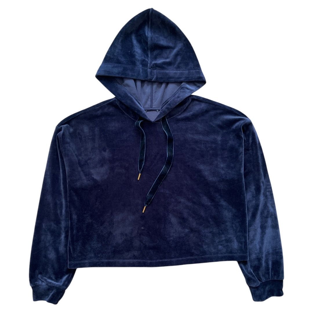 Other Philosophy Navy Velvet Pull Over Cropped Hoodie Top , M Size M / US 6-8 / IT 42-44 - 1 Thumbnail