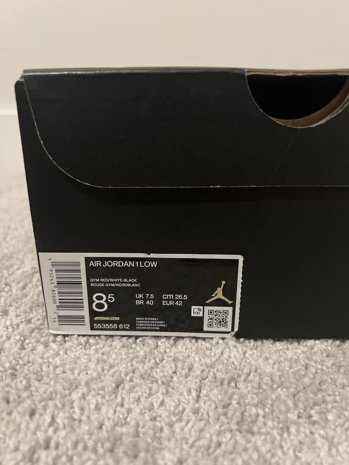 Jordan Brand × Nike Jordan 1 Low Bred Toe Size US 8.5 / EU 41-42 - 6 Thumbnail