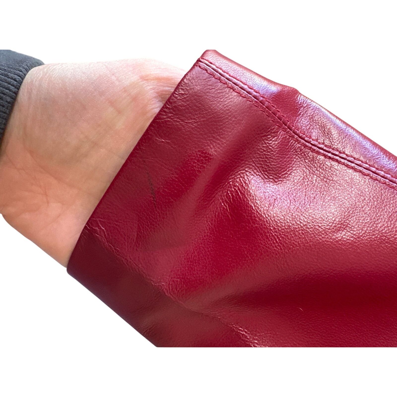 Other SIENA Vintage Red 100% Leather Zip Up Jacket Size Medium Size M / US 6-8 / IT 42-44 - 6 Thumbnail