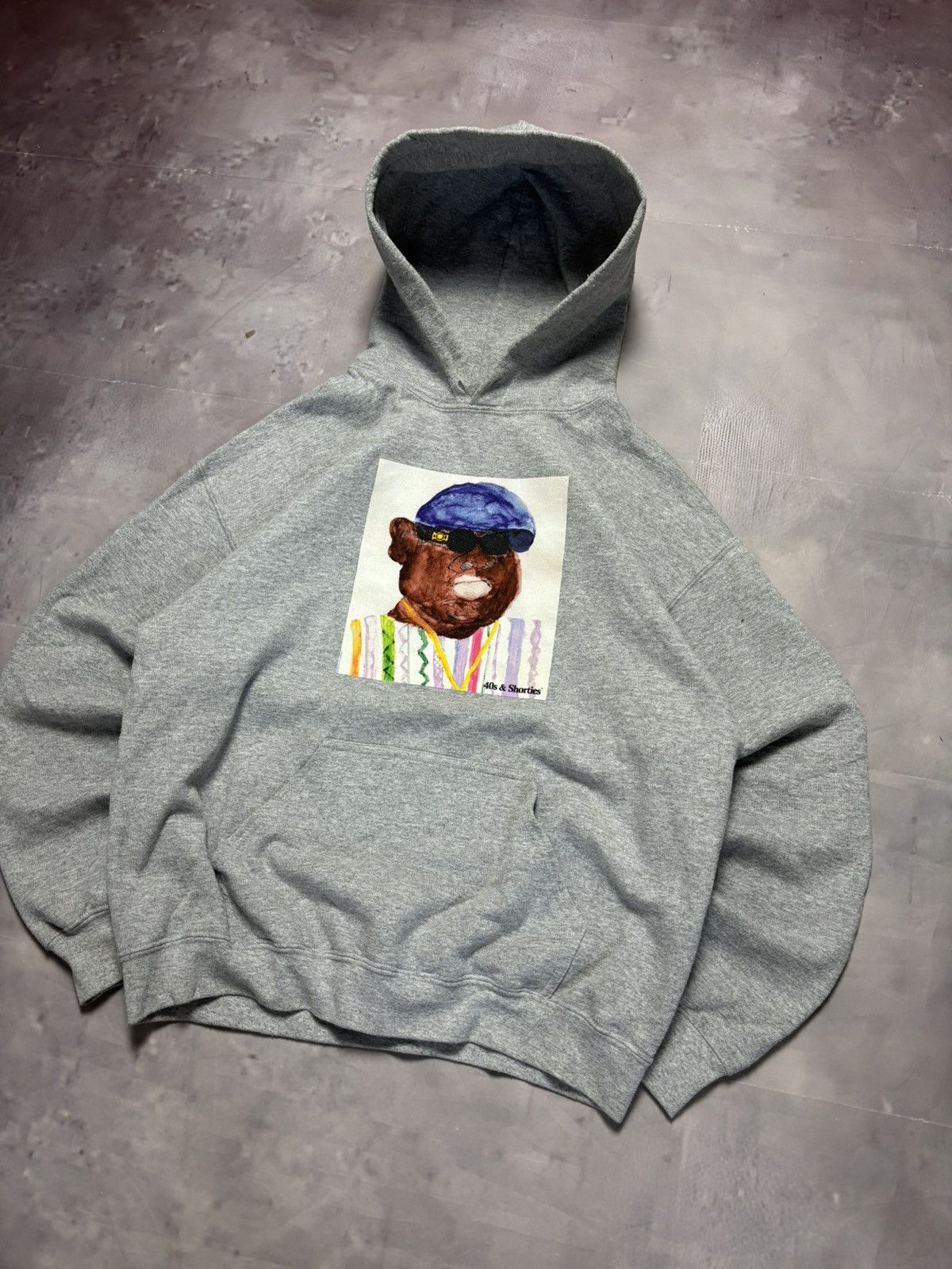40's & Shorties boxy grey hoodie with biggie graphic on front Size US M / EU 48-50 / 2 - 2 Thumbnail