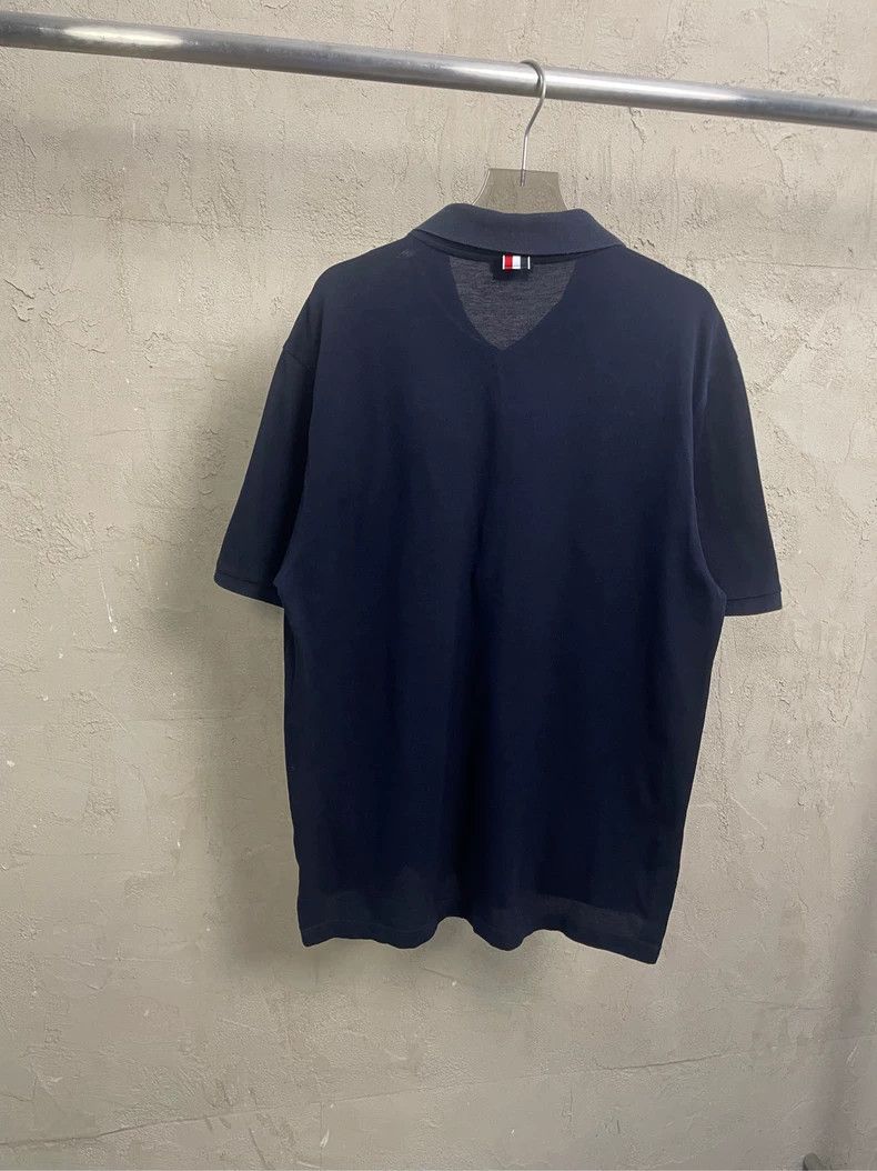 Thom Browne Thom Browne Dark blue pocket stripe Polo collar short-sleev Size US XL / EU 56 / 4 - 2 Thumbnail