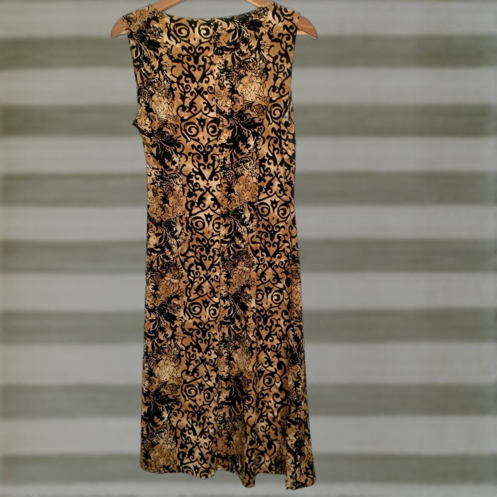 Vintage VINTAGE Connected Apparel Y2K Dress Midi Sleeveless V Neck Pullover Slimming Stretch Polyester Brown 12 Womens Size XL / US 12-14 / IT 48-50 - 1 Thumbnail