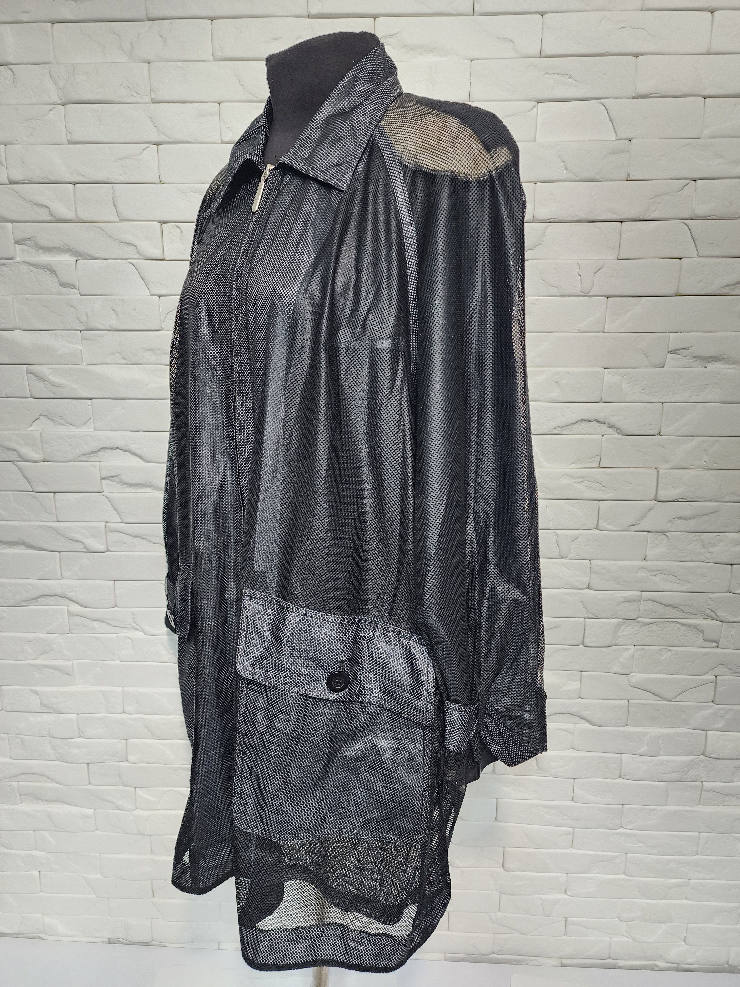 Designer Women's black jacket with a metal zipper. Size 3XL / US 20-22 - 2 Thumbnail