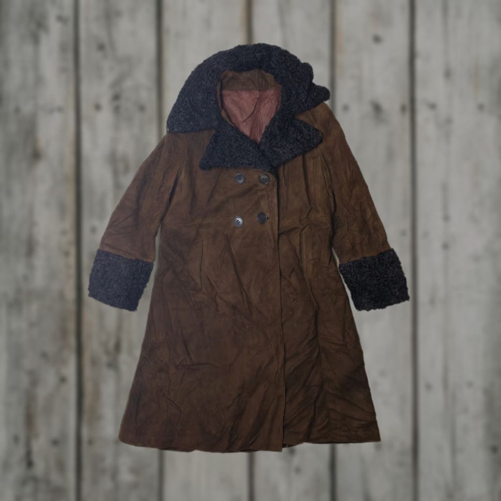 Anne Klein VINTAGE Anne Klein Leather Coat Faux Fur Trim Brown Small Womens Size US S / EU 44-46 / 1 - 1 Thumbnail