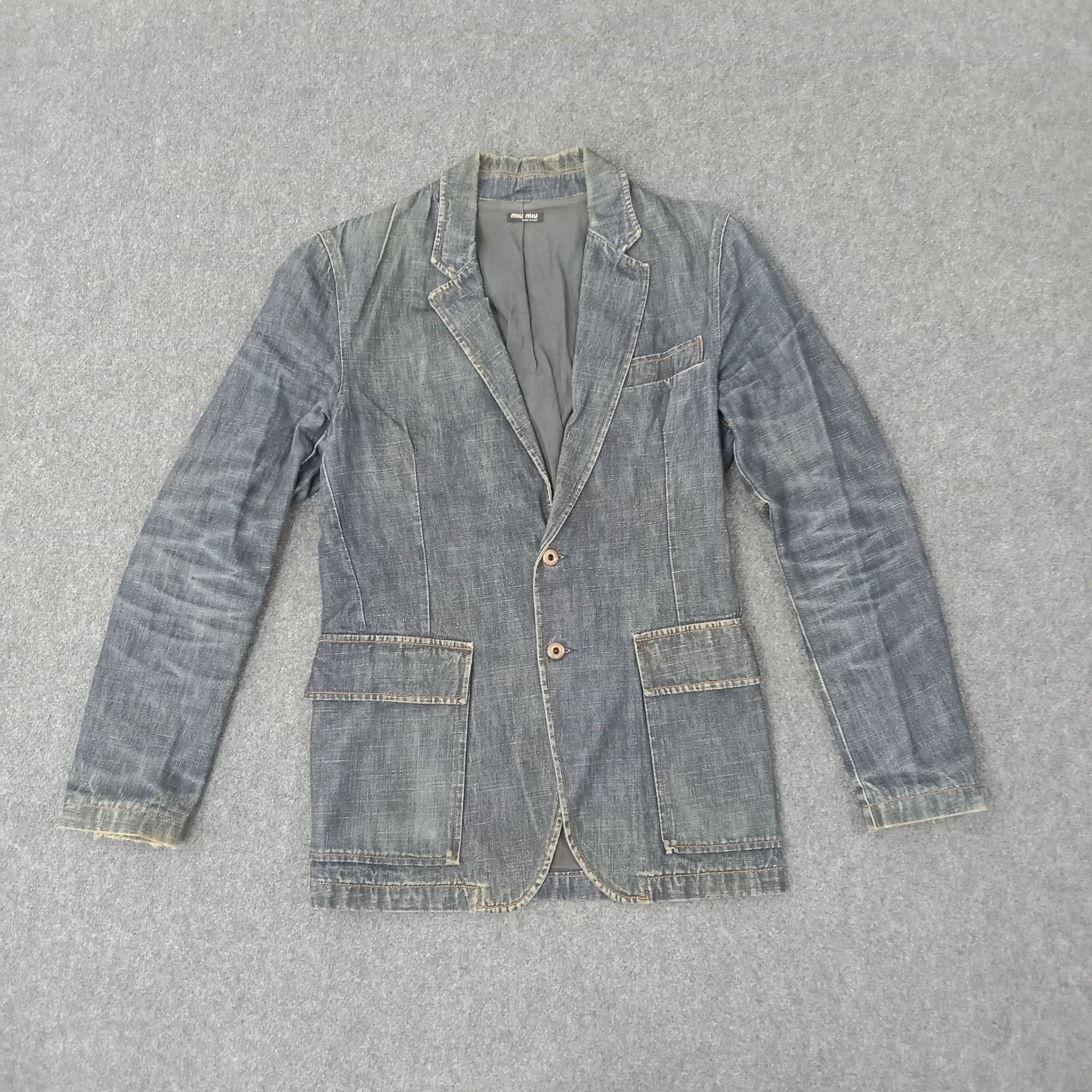 Miu Miu Miu Miu Italian Brand Denim Jacket C256N2 Size XS / US 0-2 / IT 36-38 - 1 Thumbnail