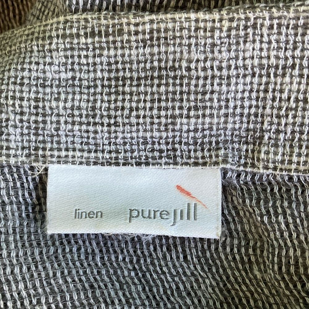 Eileen Fisher J Jill Pure Jill XS Linen Gray Oversized (50" Bust ) Top Sheer Woven 3/4 Sleeve Size S / US 4 / IT 40 - 4 Thumbnail