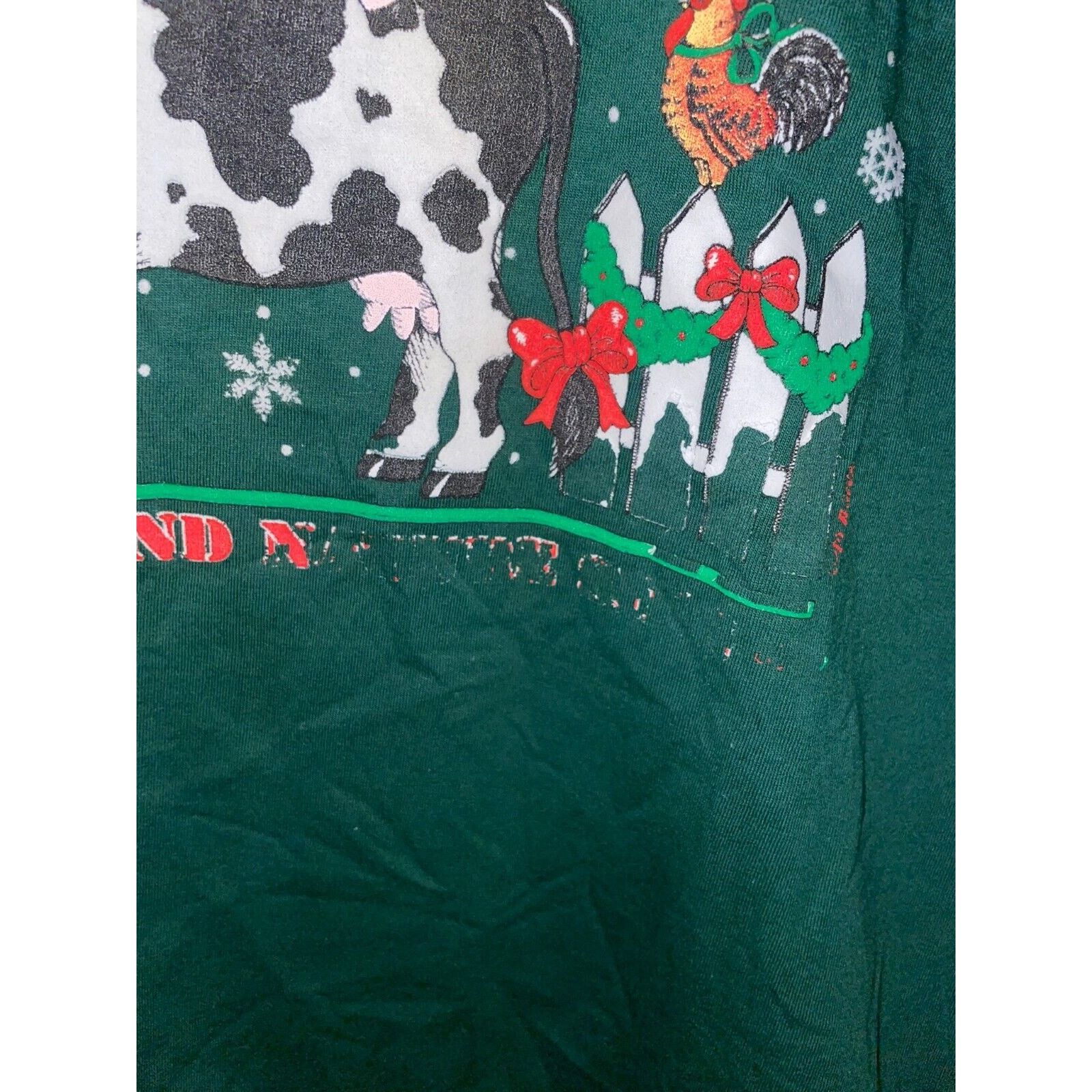 Jerzees Vintage Farm Animals Shirt Heaven Nature Animal Tee VTG 90s Size US L / EU 52-54 / 3 - 4 Thumbnail