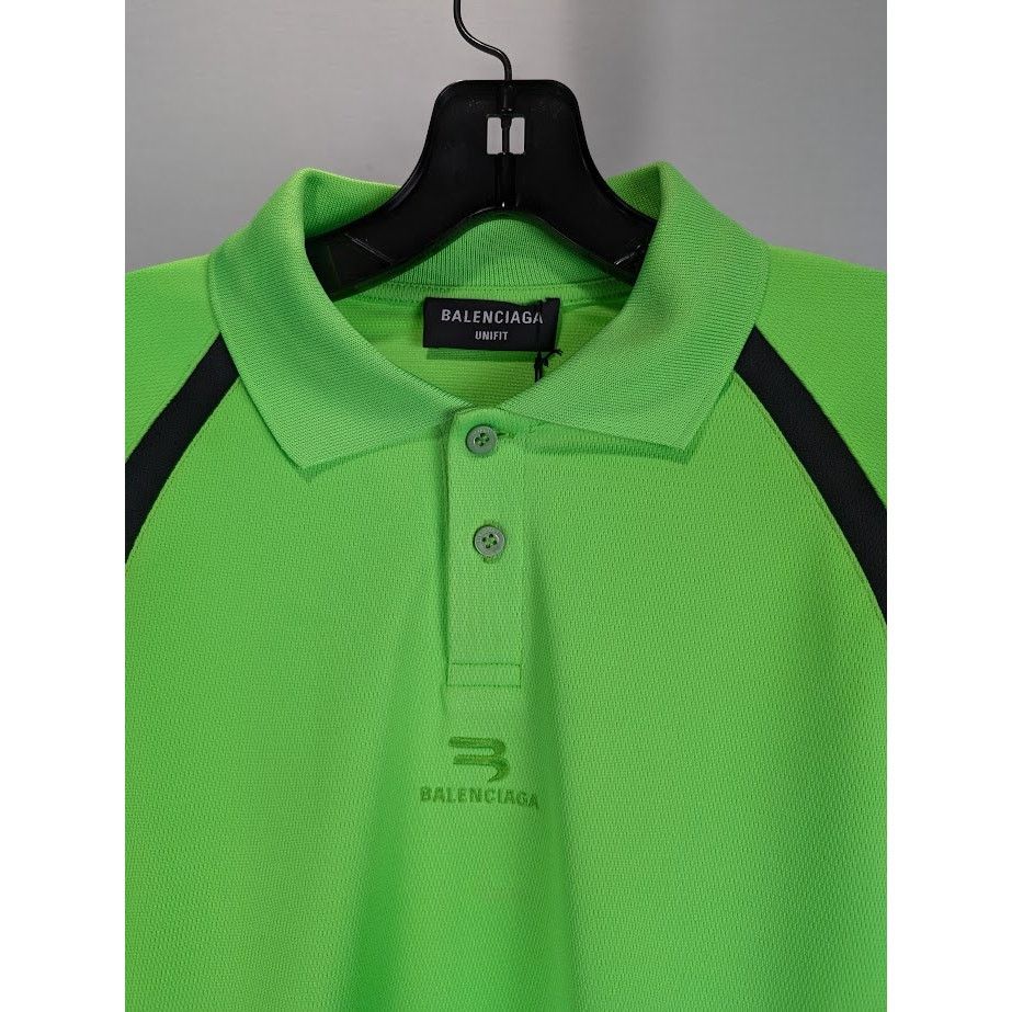 Balenciaga o1rshd1 Layered S/S Polo Shirt Pique in Green-Dark Green Size US XXS / EU 40 - 3 Thumbnail