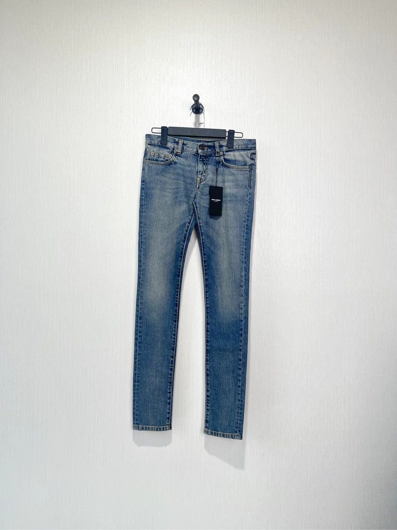Yves Saint Laurent Saint Laurent Blue wash fade straight tub jeans 2502-Nextar Size US 27 - 1 Thumbnail