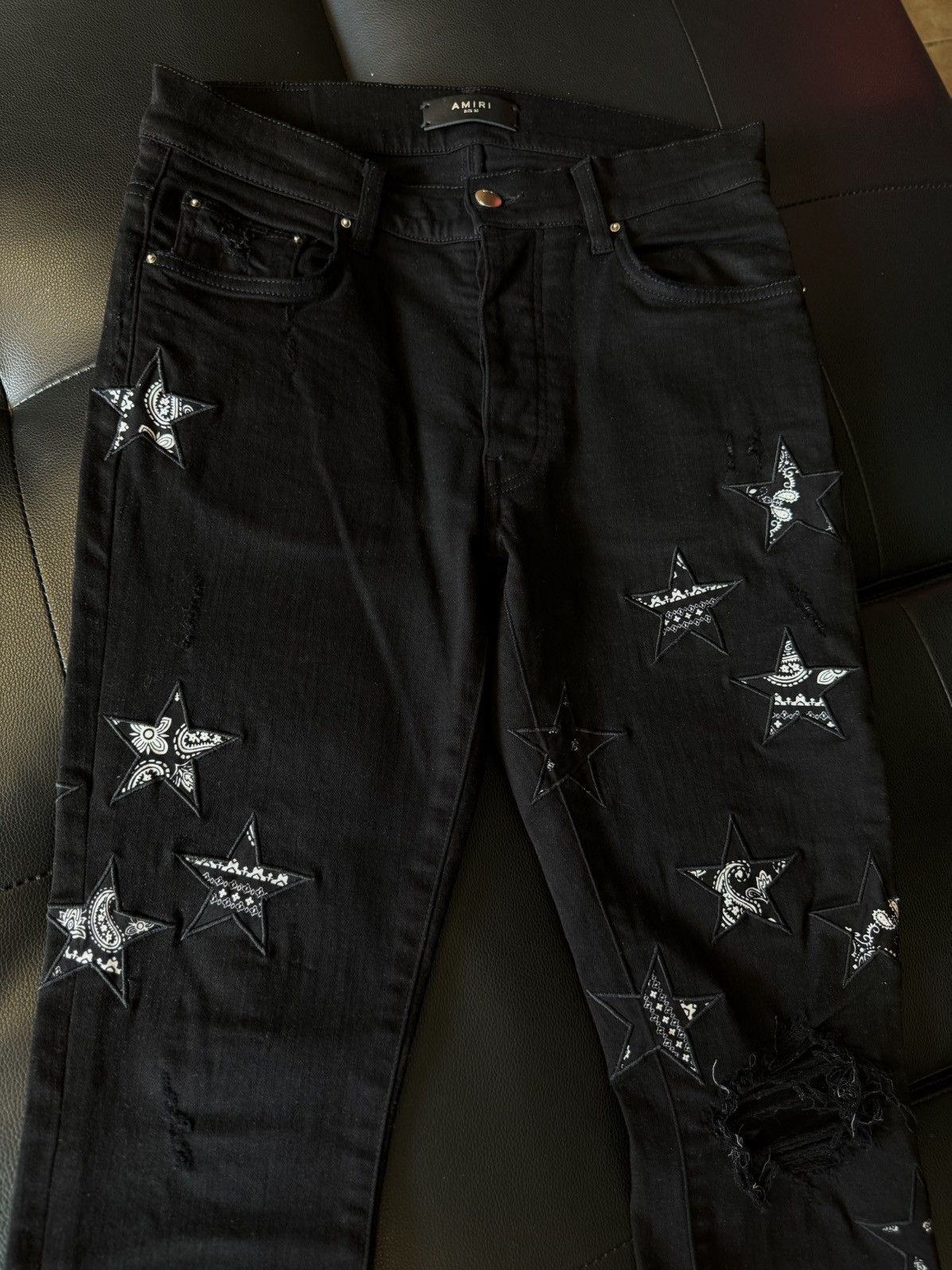 Amiri Amiri Black STAR Jeans Black Patch Size 30 Flawless 🧼 Size US 30 / EU 46 - 4 Thumbnail