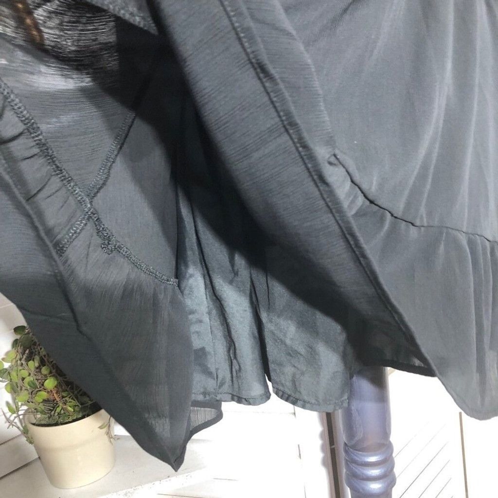 Vintage Cocktail Dress Lantern Sleeves Tie-Back Closure Black L NWOT Size L / US 10 / IT 46 - 10 Thumbnail