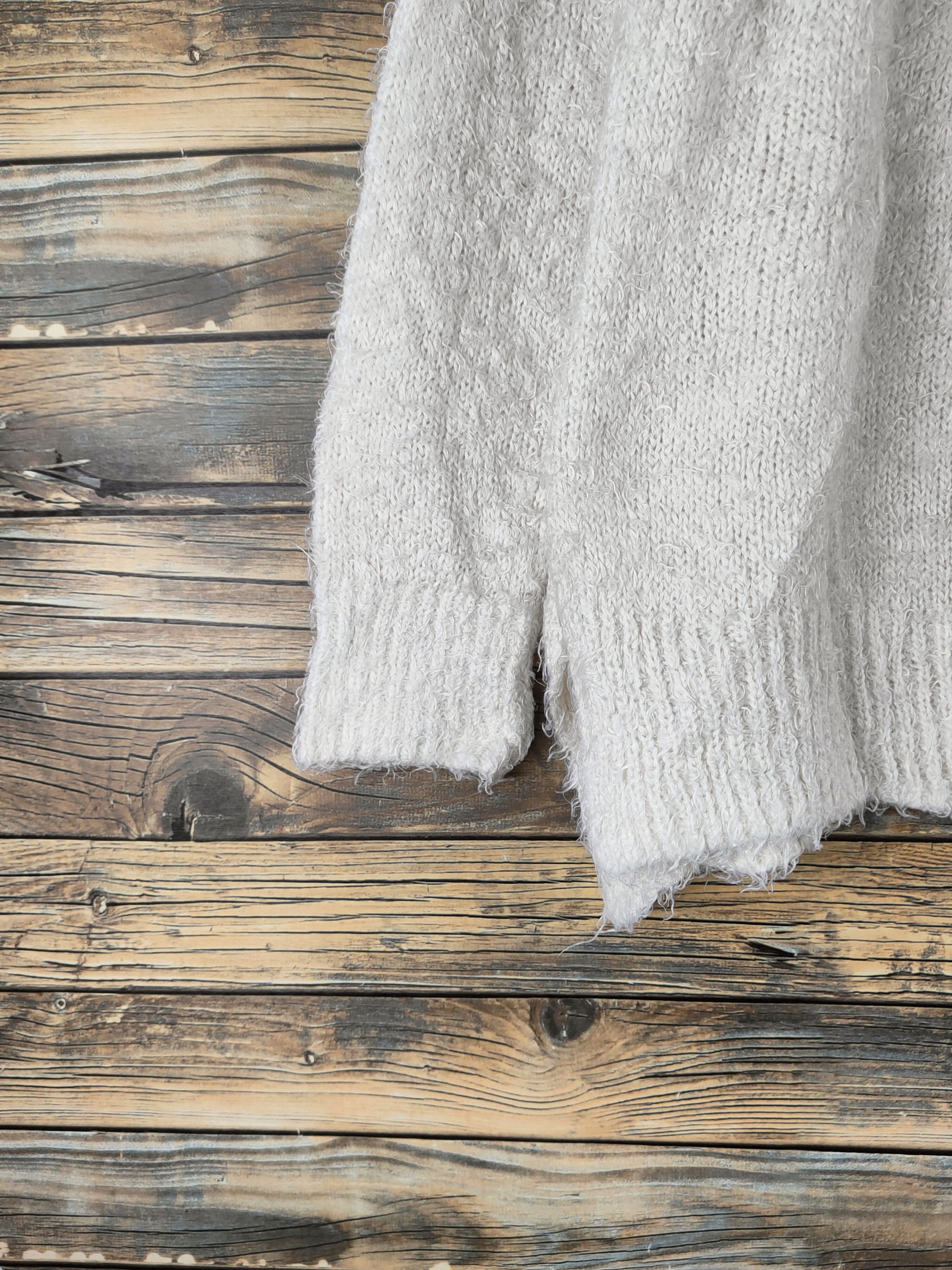 Global Work DL Global Work Cream Fur Mohair Knitwear #46-553 Size L / US 10 / IT 46 - 4 Thumbnail