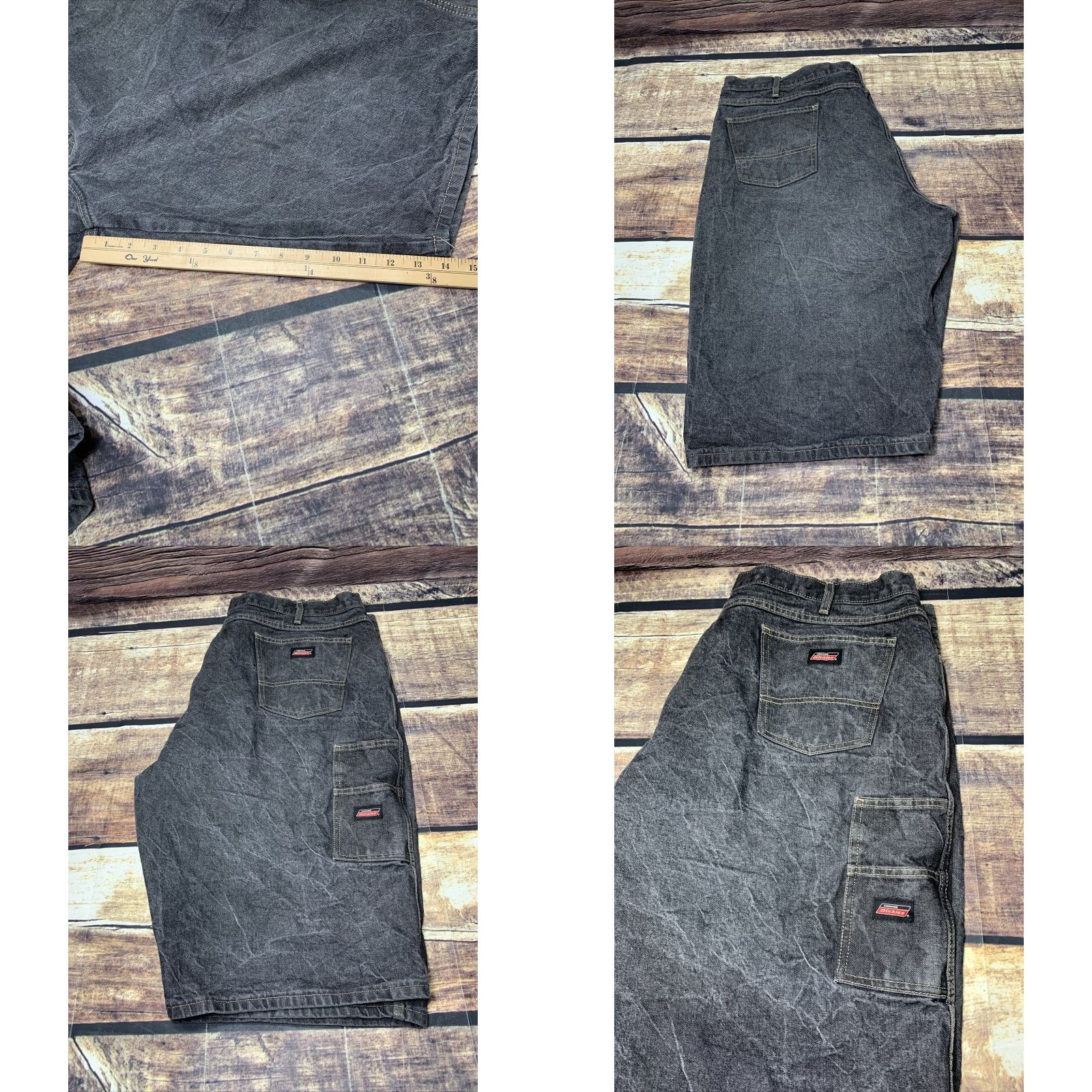 Dickies Dickies Men's Denim Work Shorts 42 Loose Fit ER305BK Black 14in Inseam Cargo Pockets Workwear Pants Mens Size US 42 / EU 58 - 8 Thumbnail