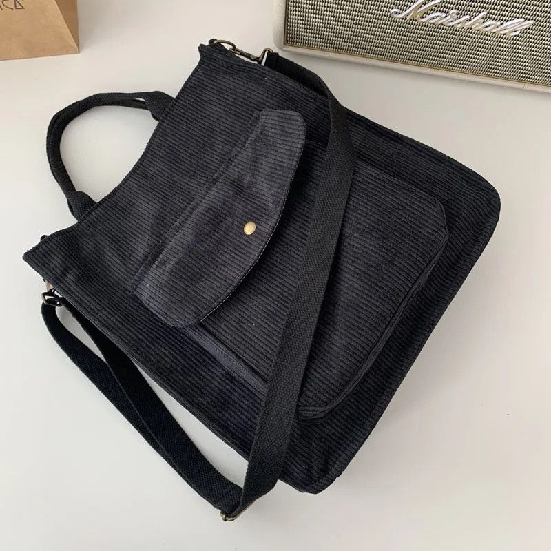 Japanese Brand Streetwear Corduroy Shopper Canvas Tote Military Bag Size ONE SIZE - 1 Thumbnail