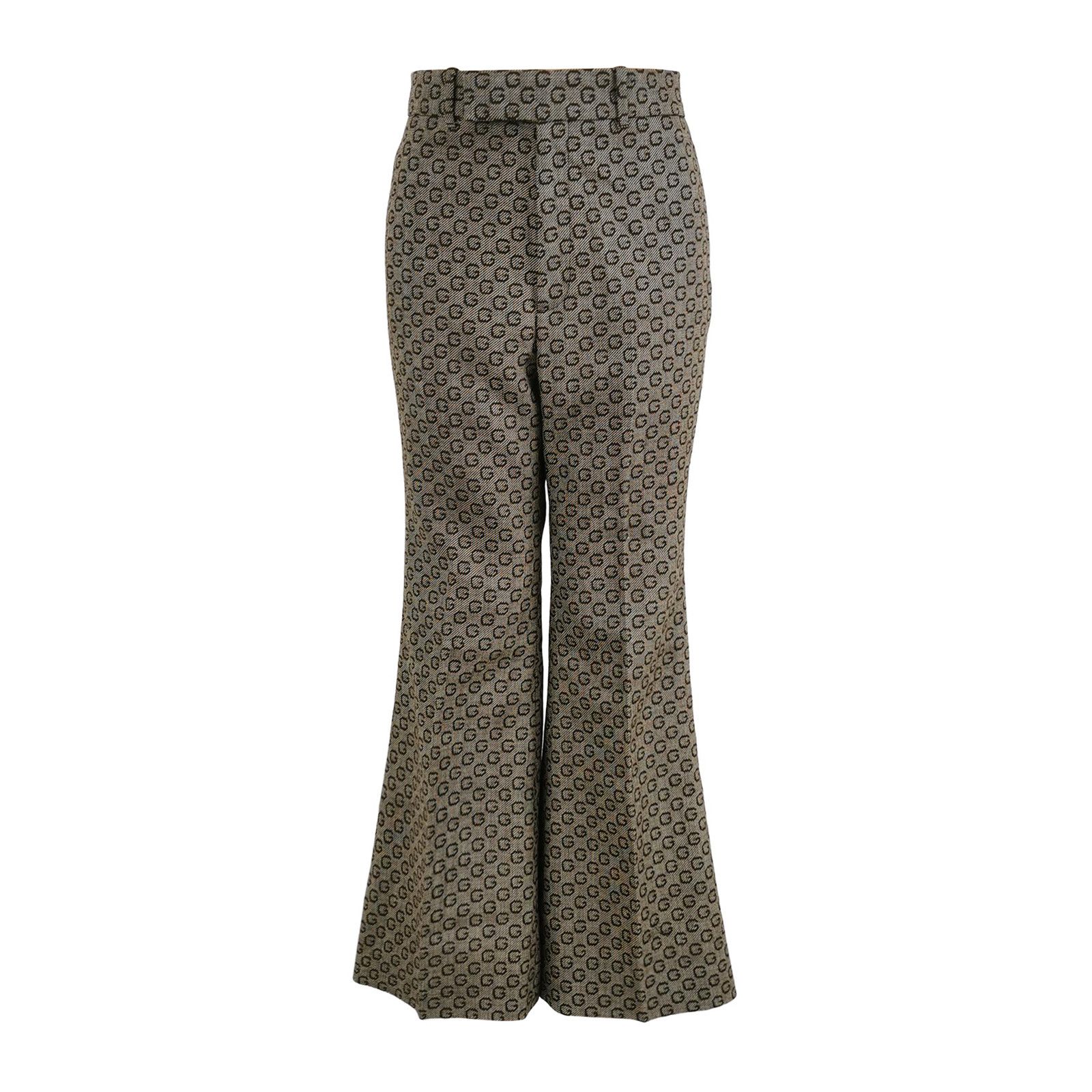 Gucci Gucci GG Logo Wool Pants Size 38 Size 26" / US 2 / IT 38 - 1 Thumbnail