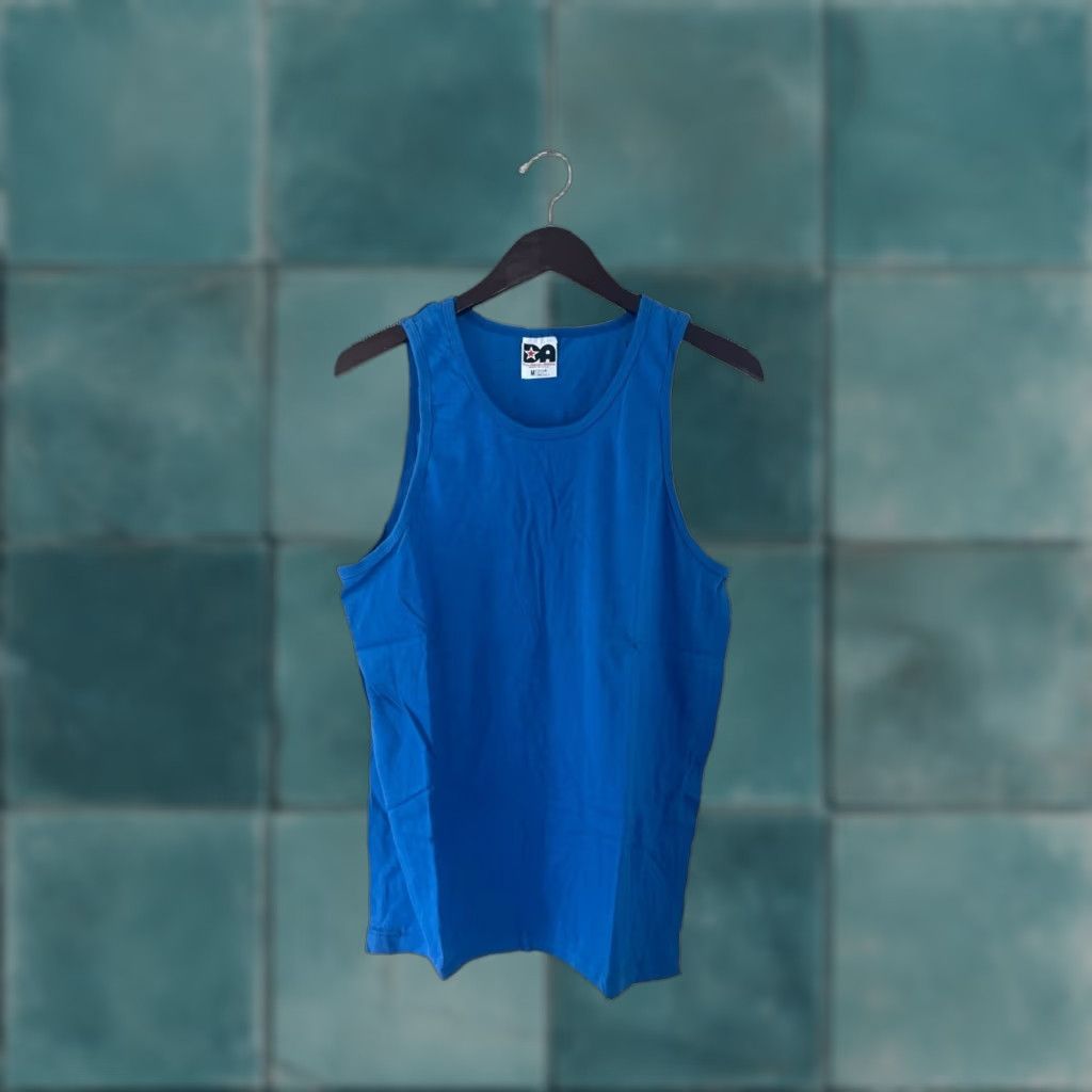 Vintage VINTAGE Alleson Athletic Tank Shirt Mens M Blue 90s Deadstock NWOT 100% Cotton USA Made Size US M / EU 48-50 / 2 - 1 Thumbnail
