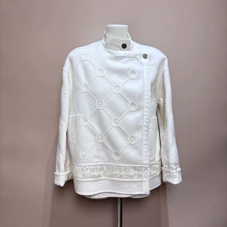 Hermes Hermes Super Beautiful Milkshake White Cashmere and Leathe Size XXS / US 00 / IT 34 - 1 Thumbnail